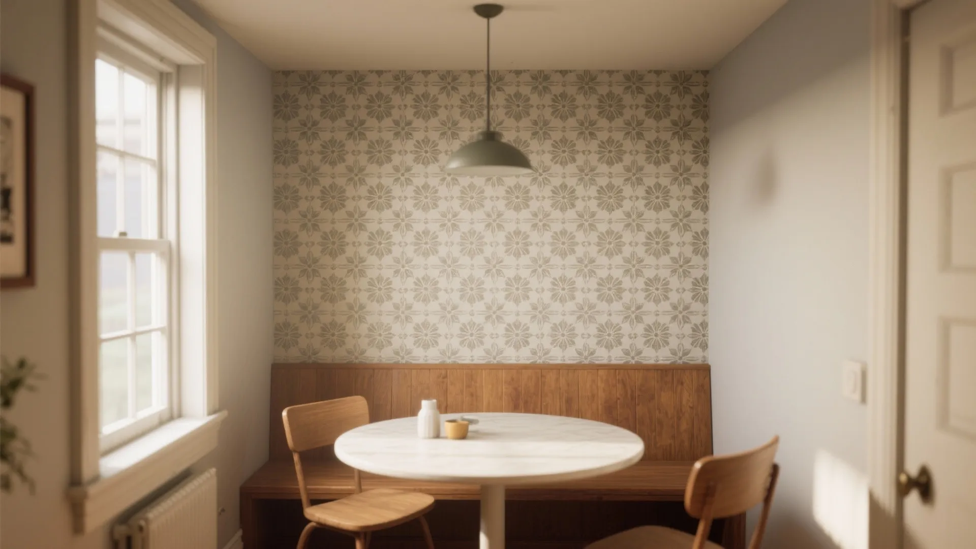 4. Stenciled half-wall for proportion control