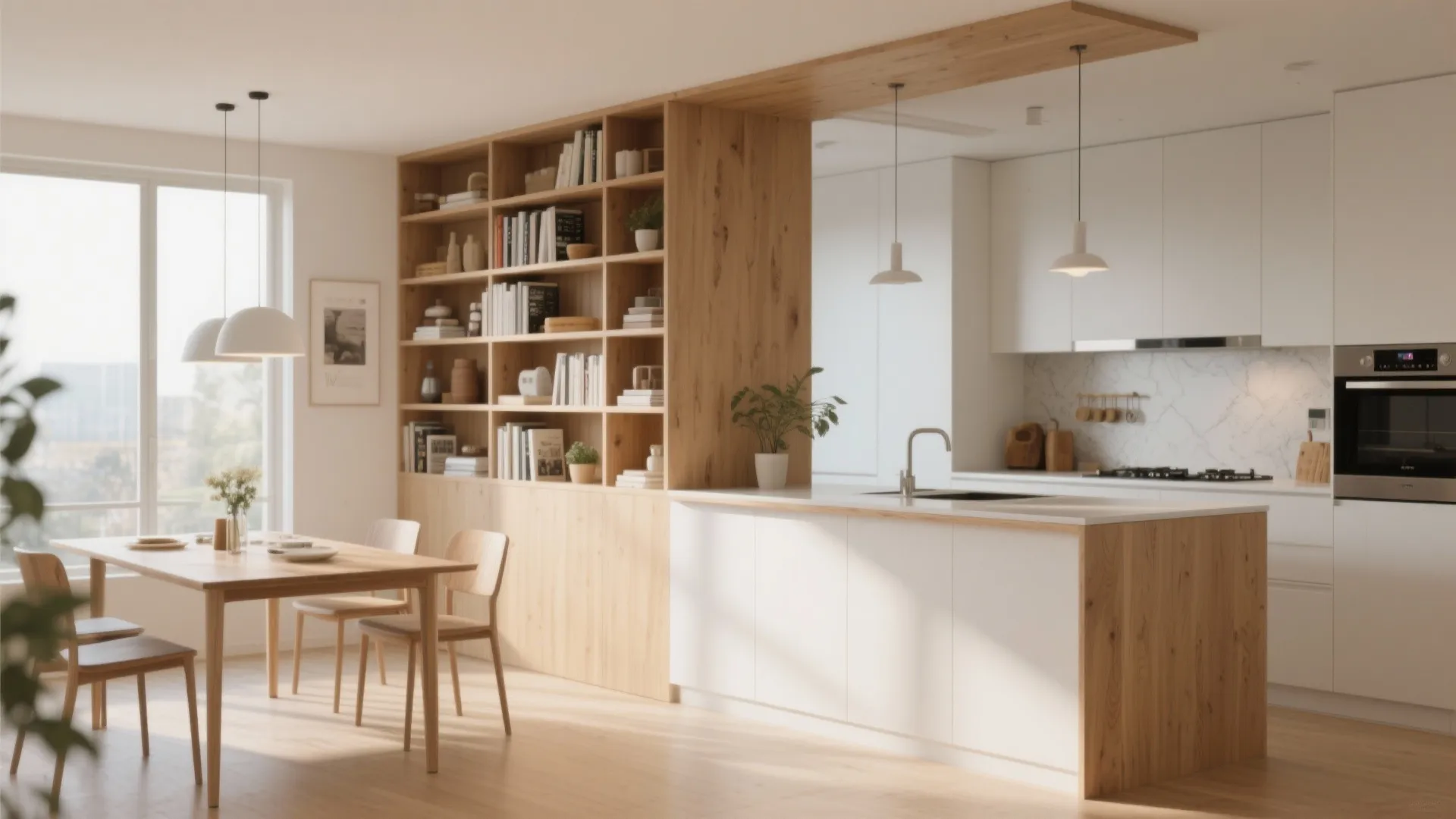 Half-wall with storage