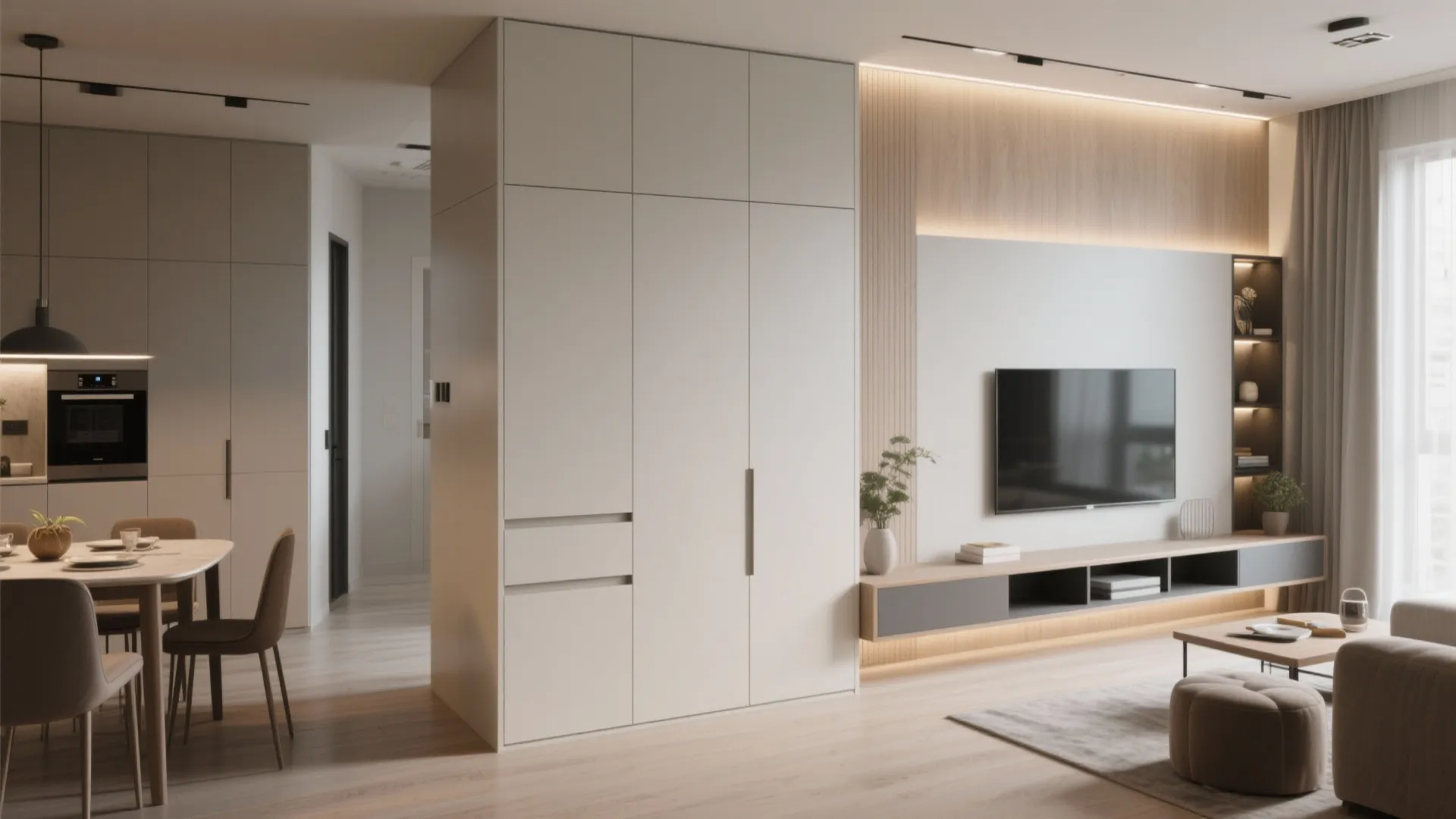 Half Walls with Built-in Storage