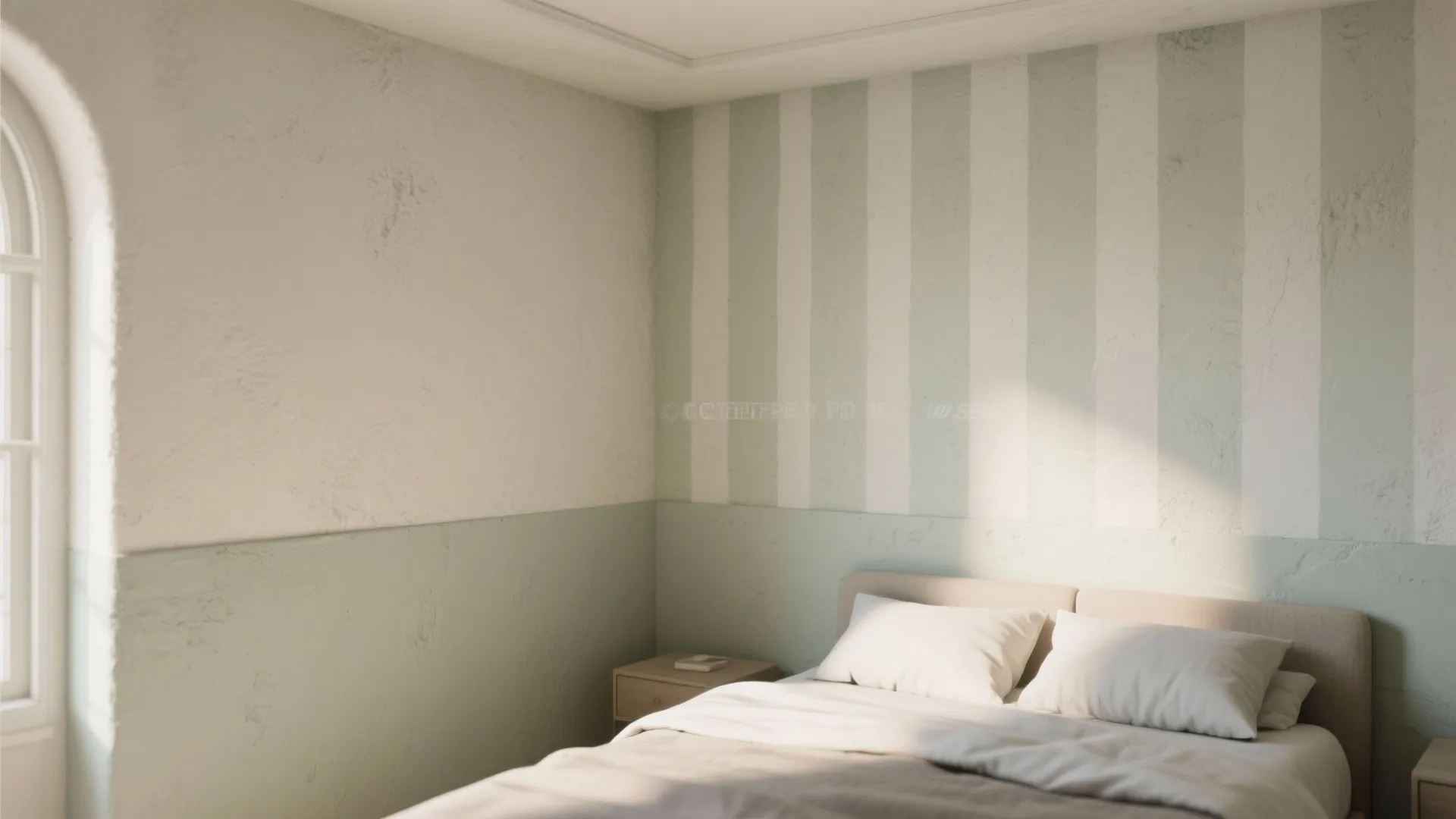 3. Half-wall plaster washes and gentle stripes