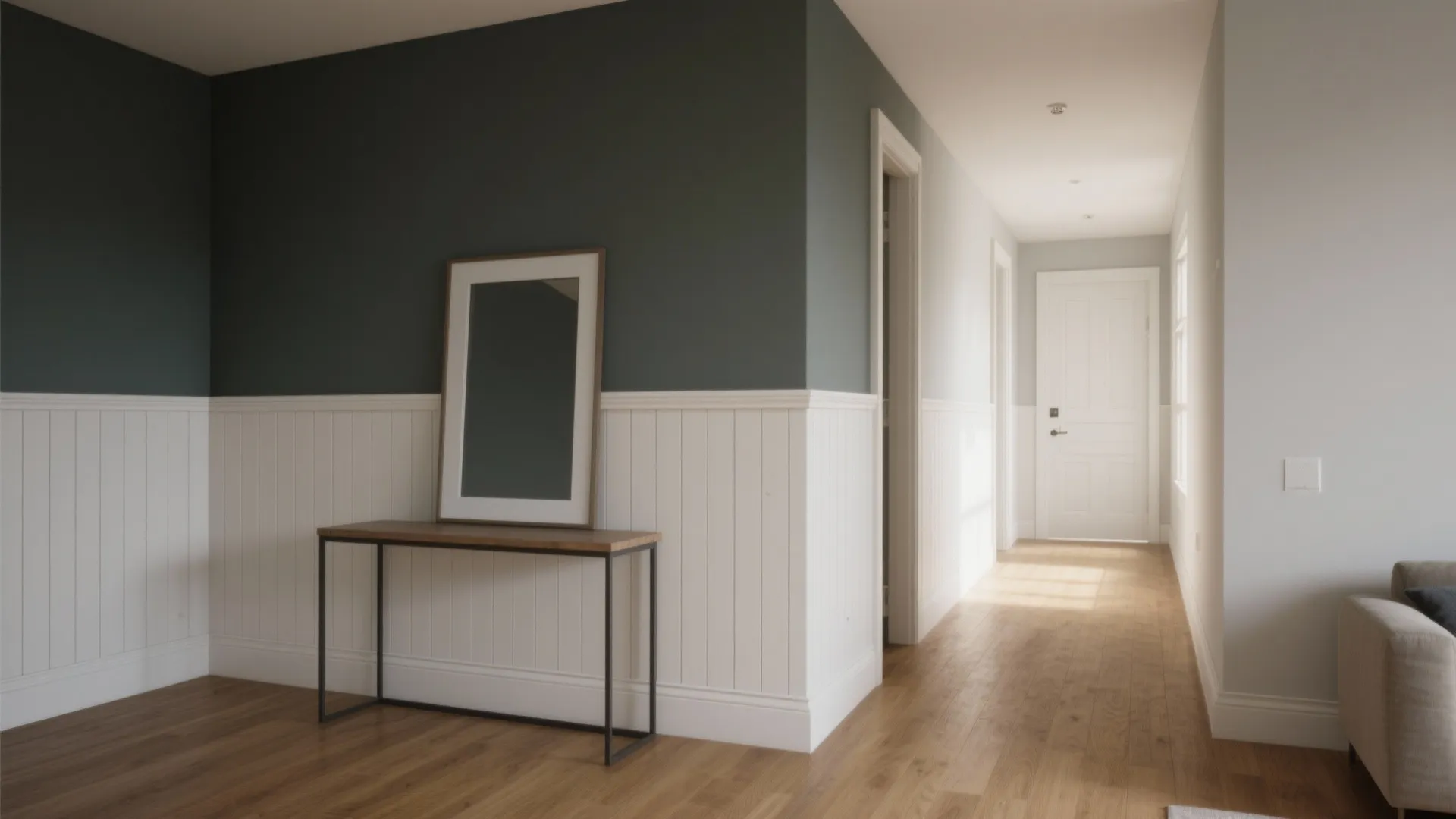 2. Half-wall paint with vertical panels