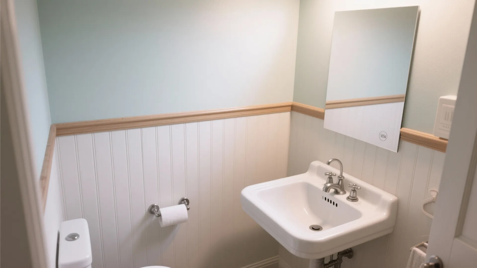 2. Half-Wall Paint with Durable Wainscot