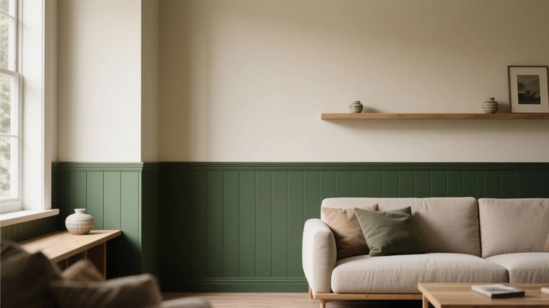 4. Painted Half-Wall or Wainscoting Effect