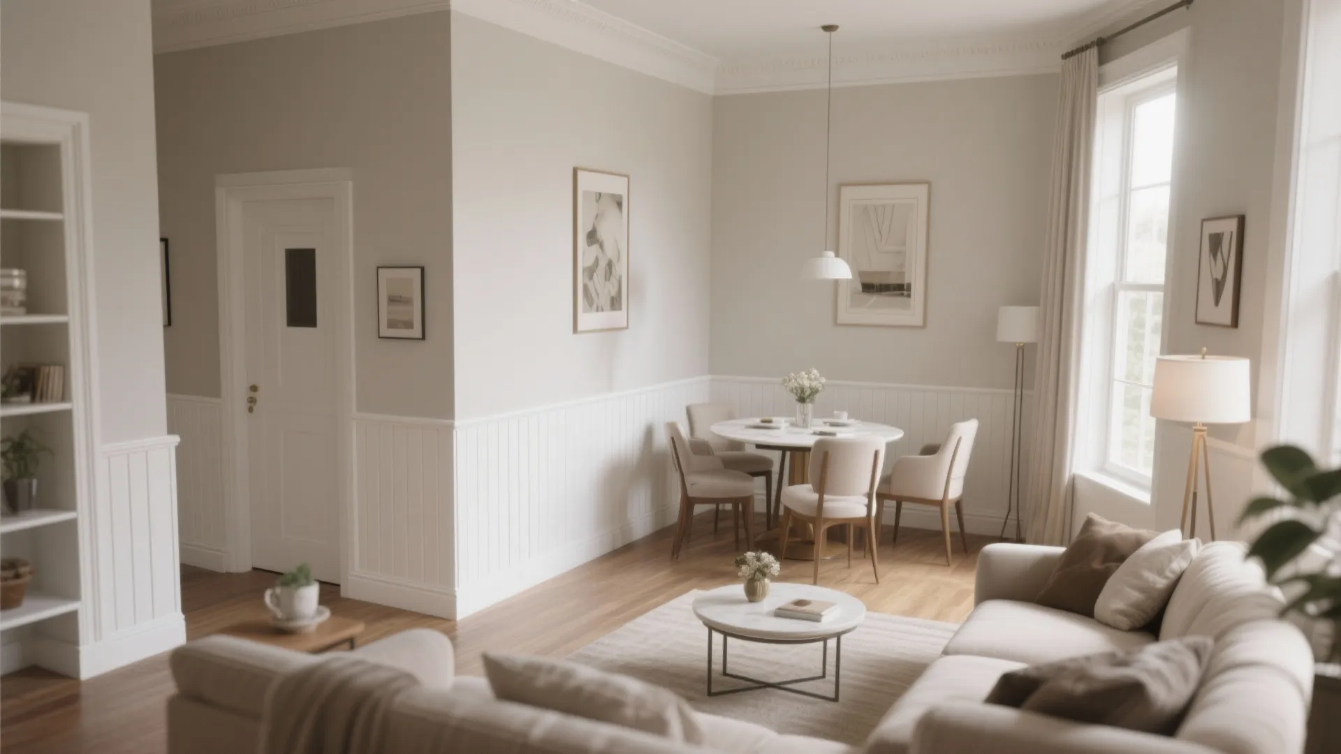 3. Half-Wall Panelling (Wainscoting)