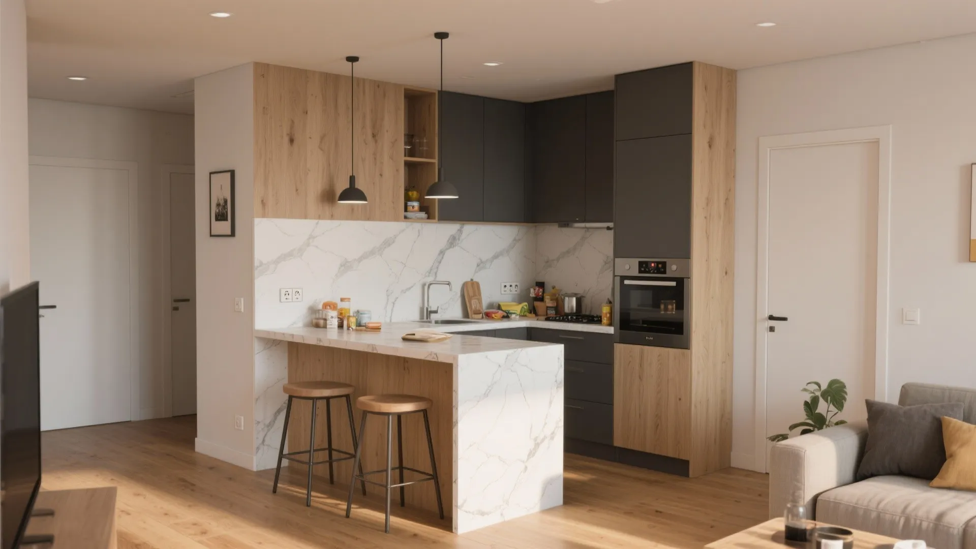 Half Wall + Breakfast Bar