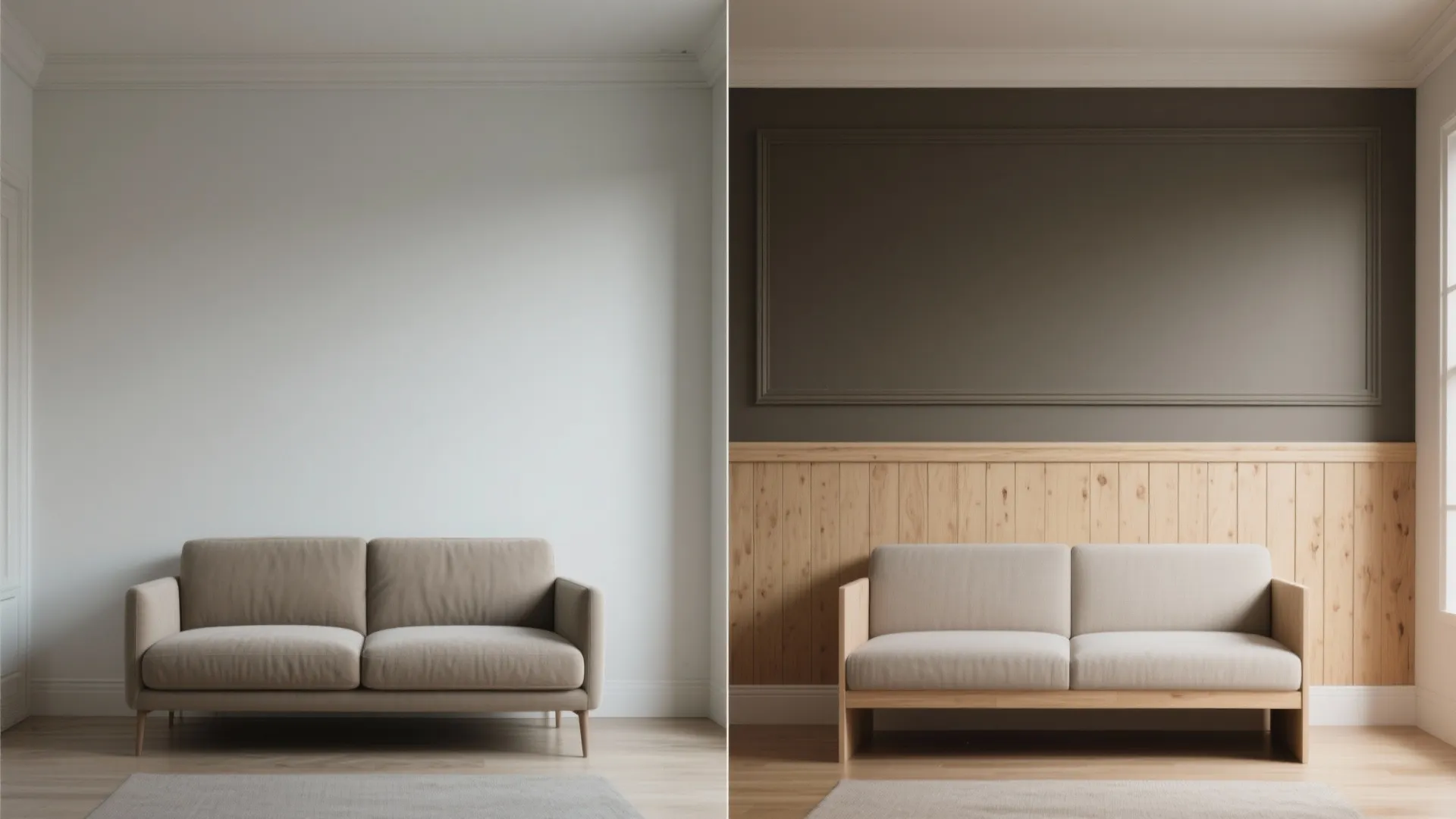 4. Half-Wall Wainscot with Paint Contrast