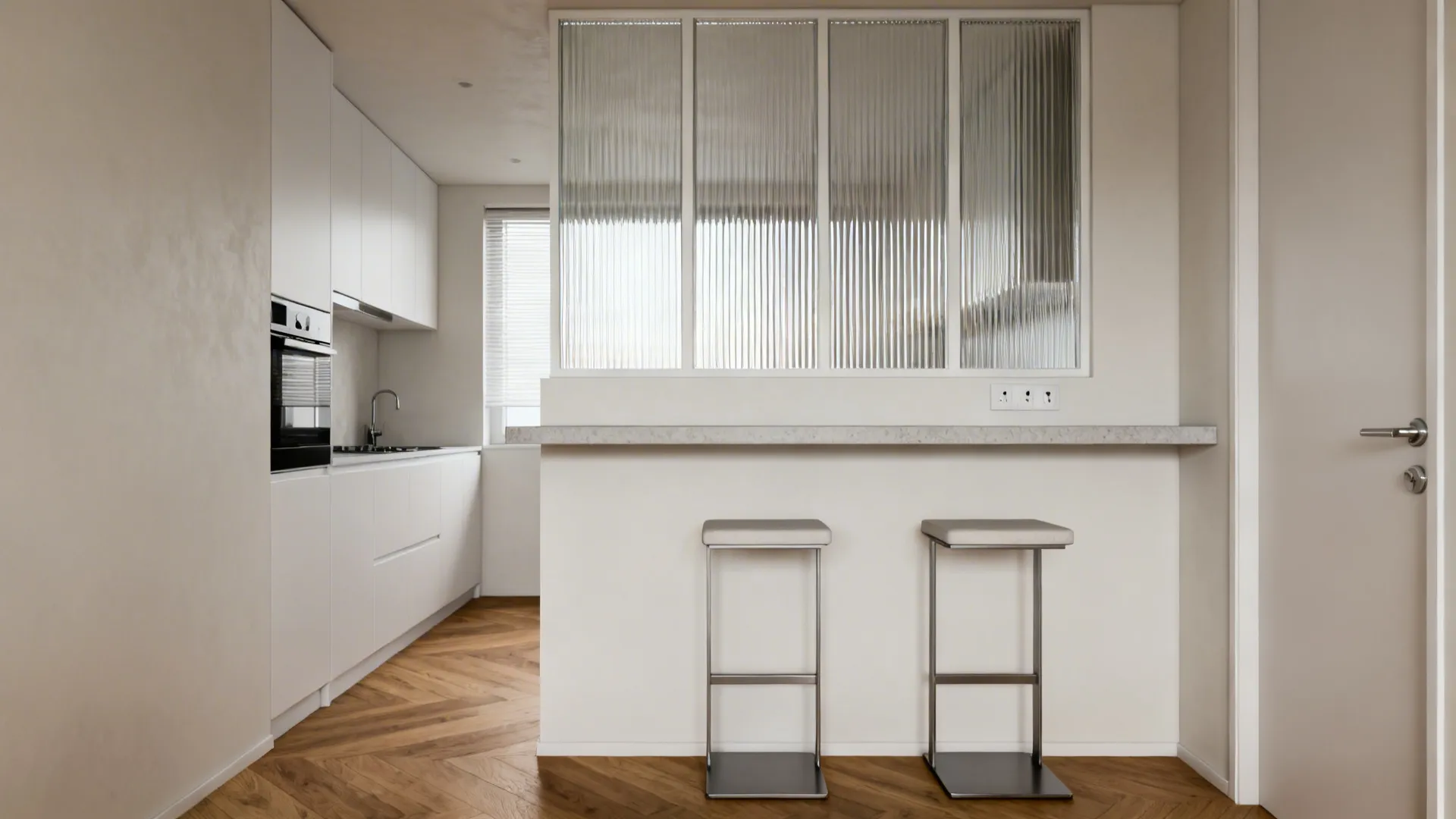 Half-Height Wall Plus Fluted Glass Clerestory