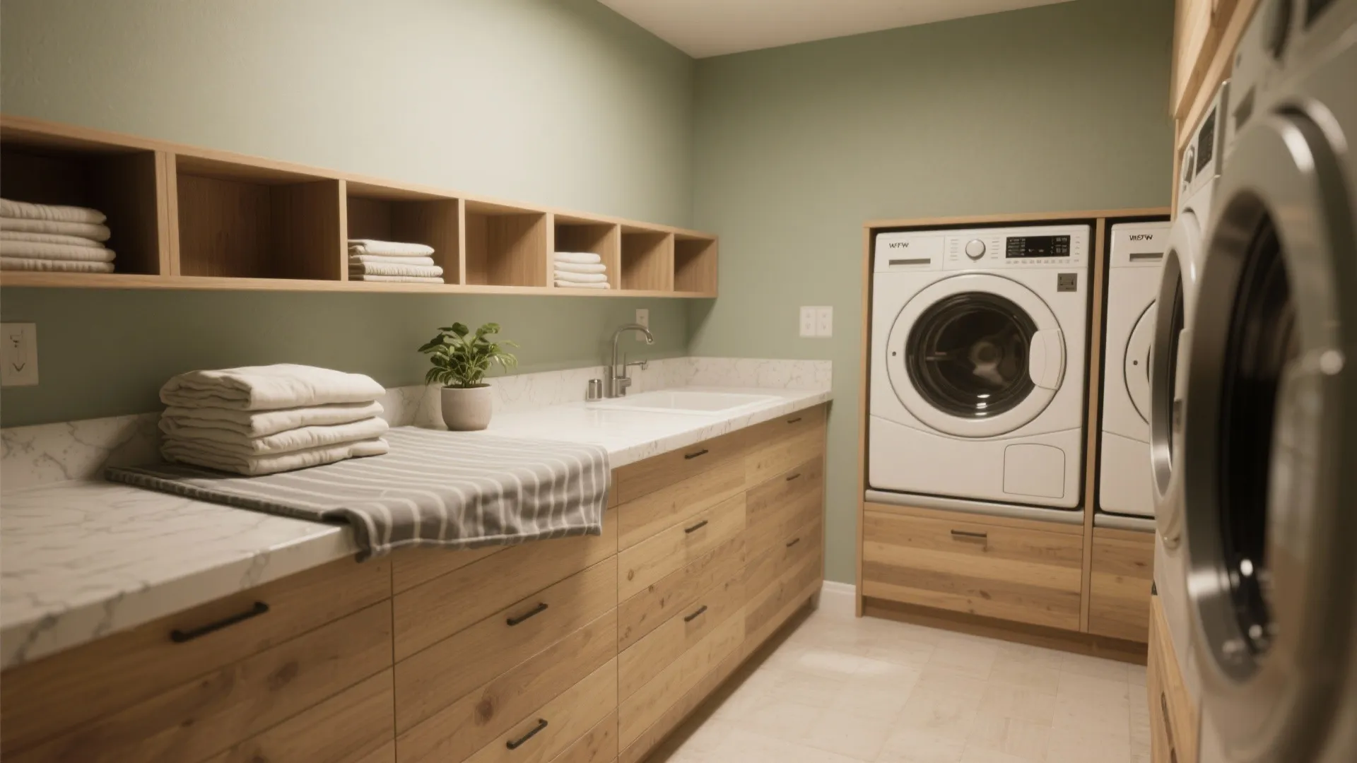 5. Half-Wall Shiplap with Built-In Folding Counter