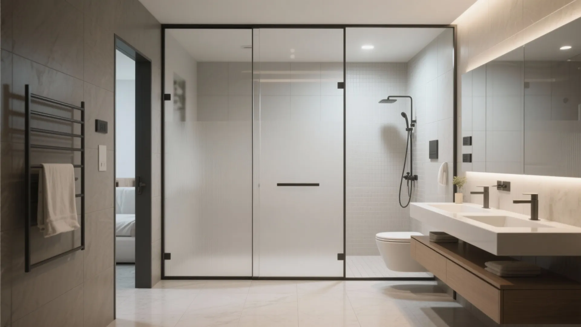 4. Half Wall with Frosted Glass