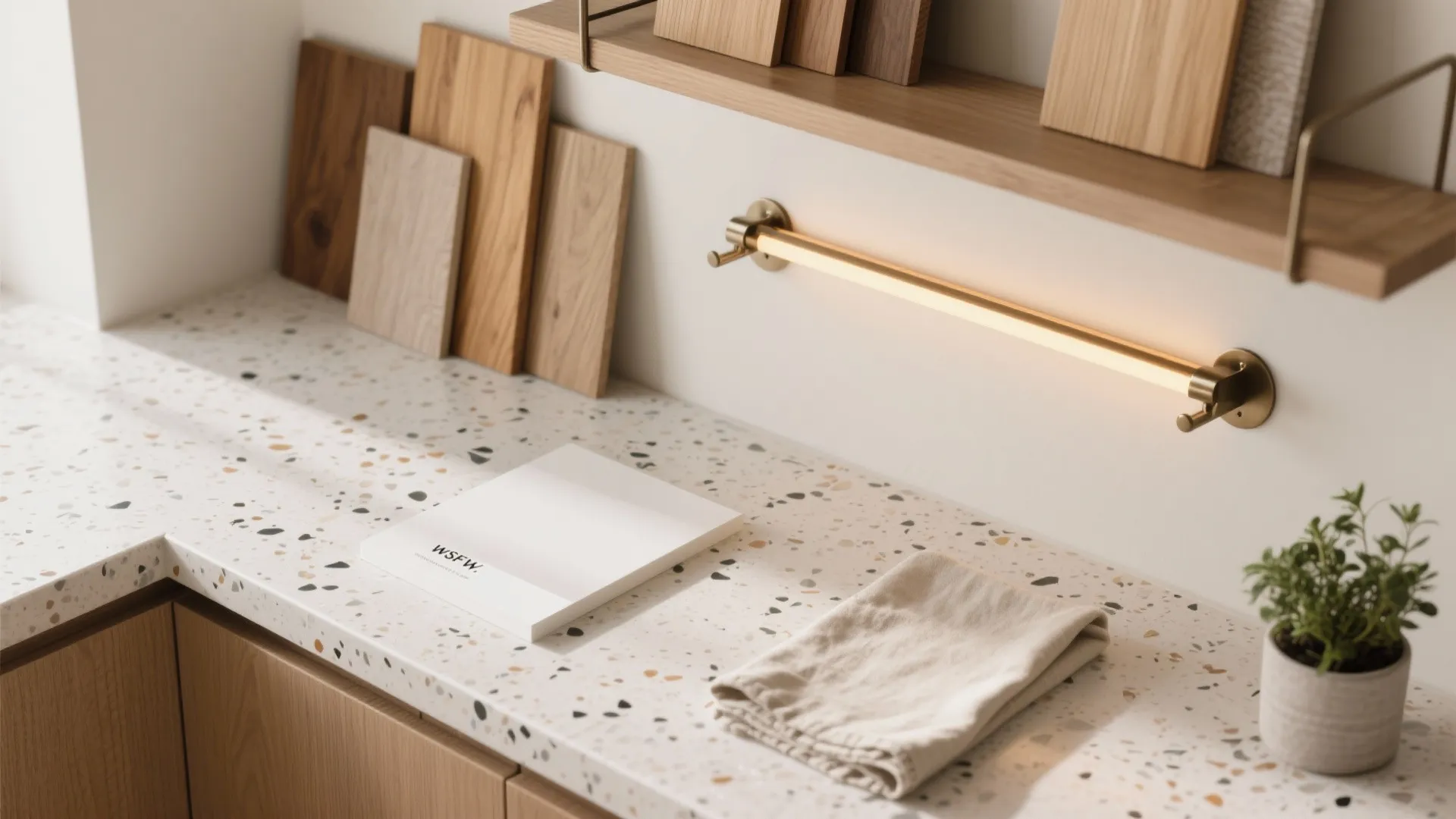 Half walls with open shelving