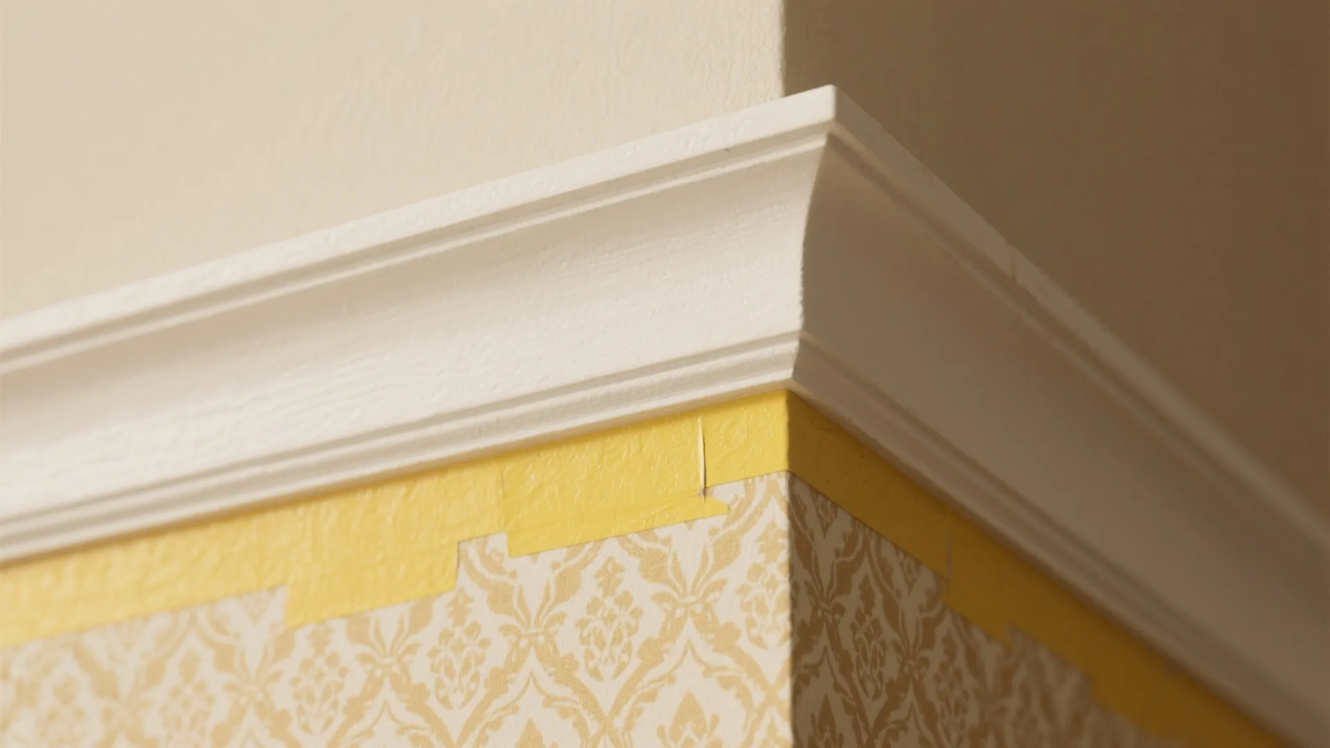 2. Half-Wall Yellow + Wallpaper Trim