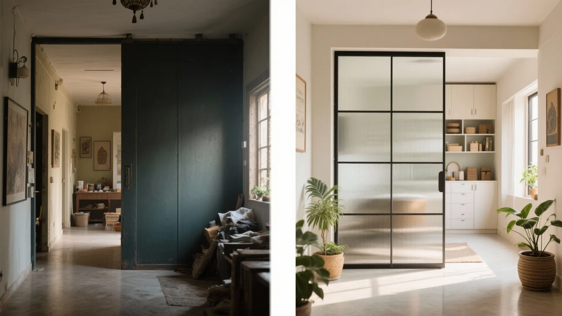 Airy partitions: glass, metal, and light