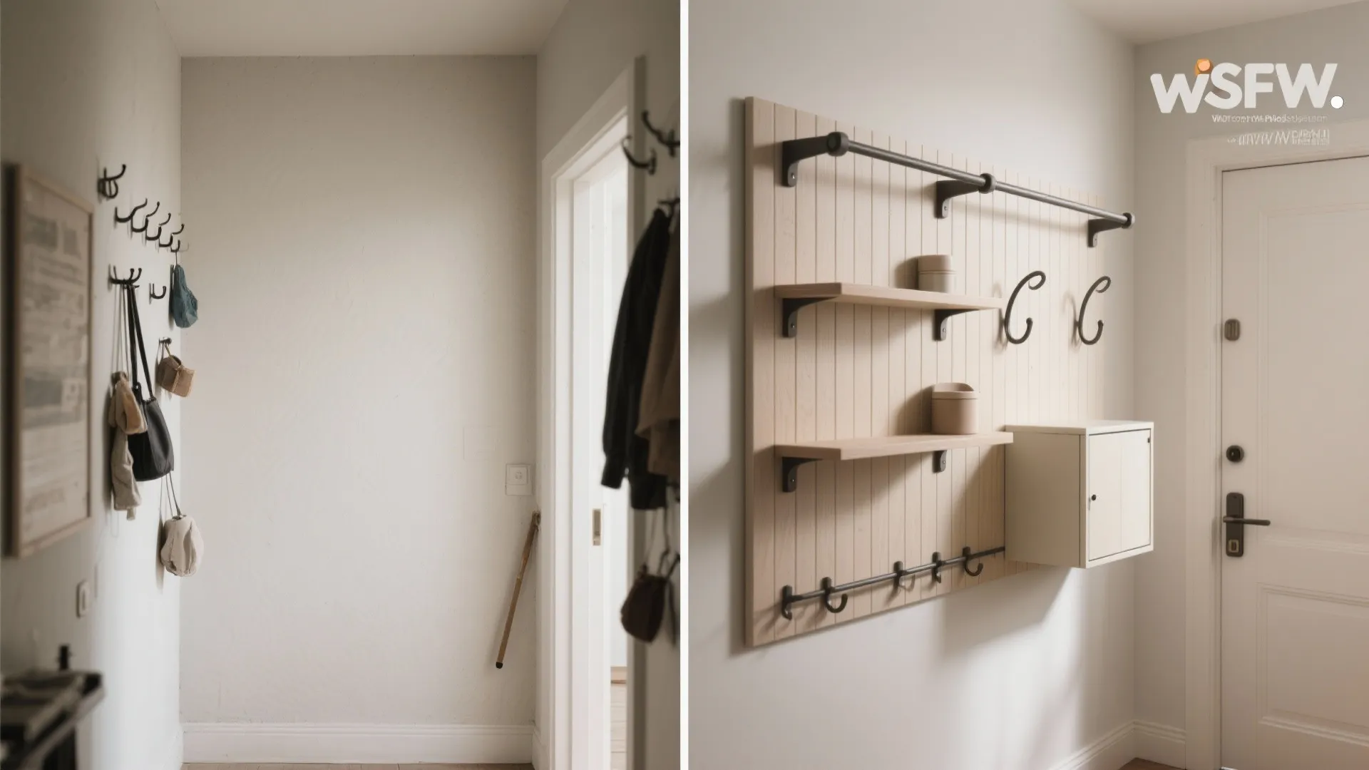 5) Modular, reconfigurable wall system with peg and rail options