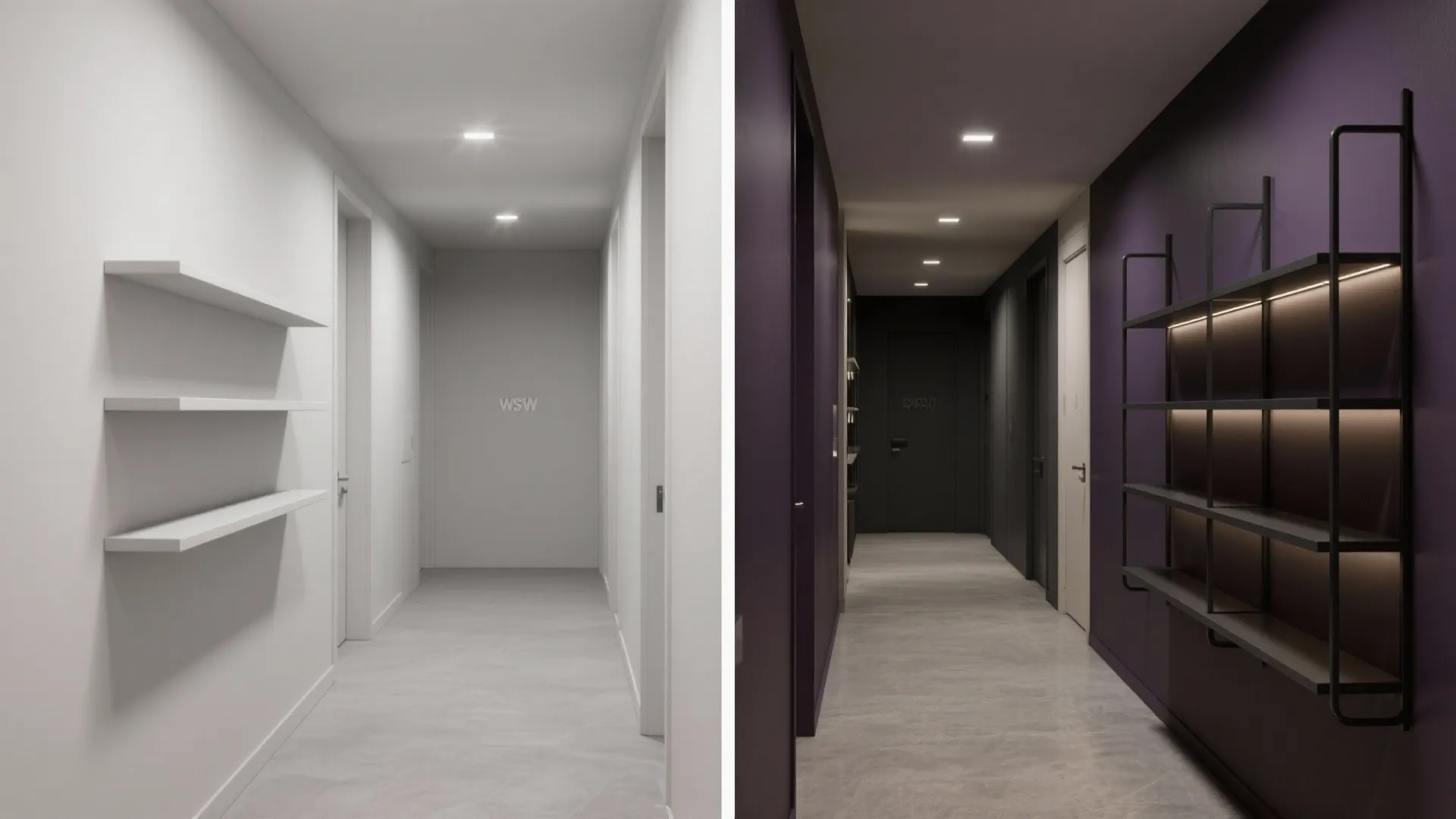 High-Contrast Paint and Slim Shelving