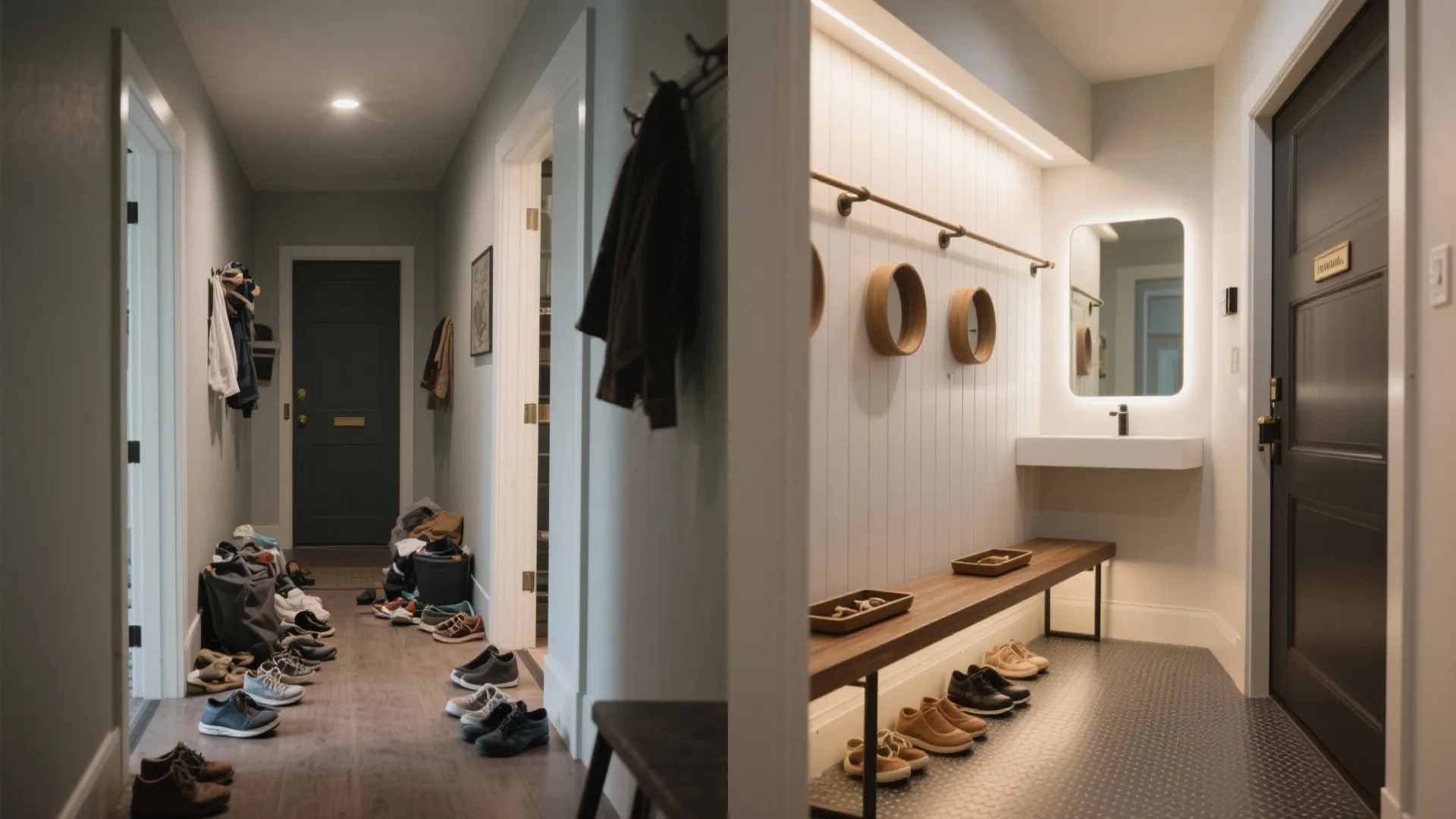 Micro-mudroom zoning in tight footprints