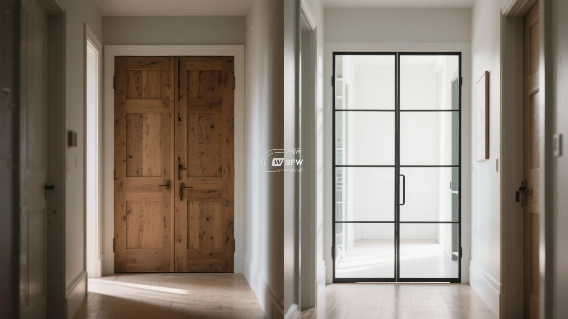 Minimal-Framed Glass Double Doors