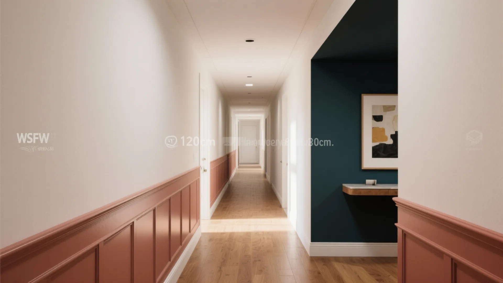 Color blocking that edits the corridor