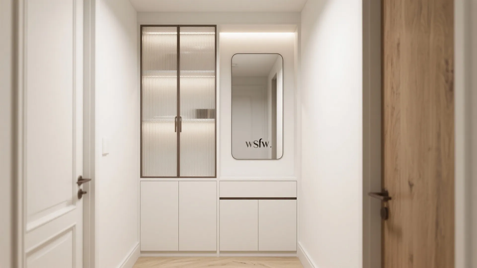 Glass or Mirror-Faced Cupboards