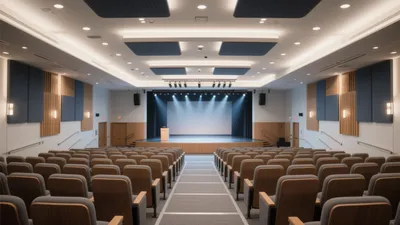 Modern Auditorium Design with Acoustic Panels