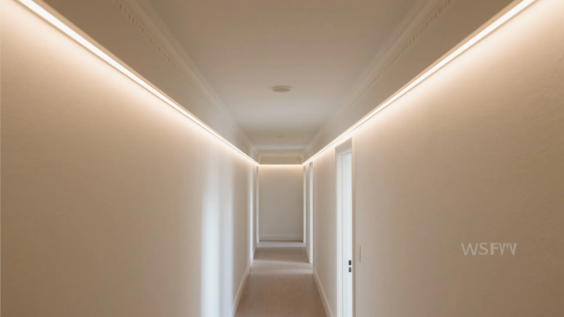 Crown & Cove: LED Uplighting on Upper Walls