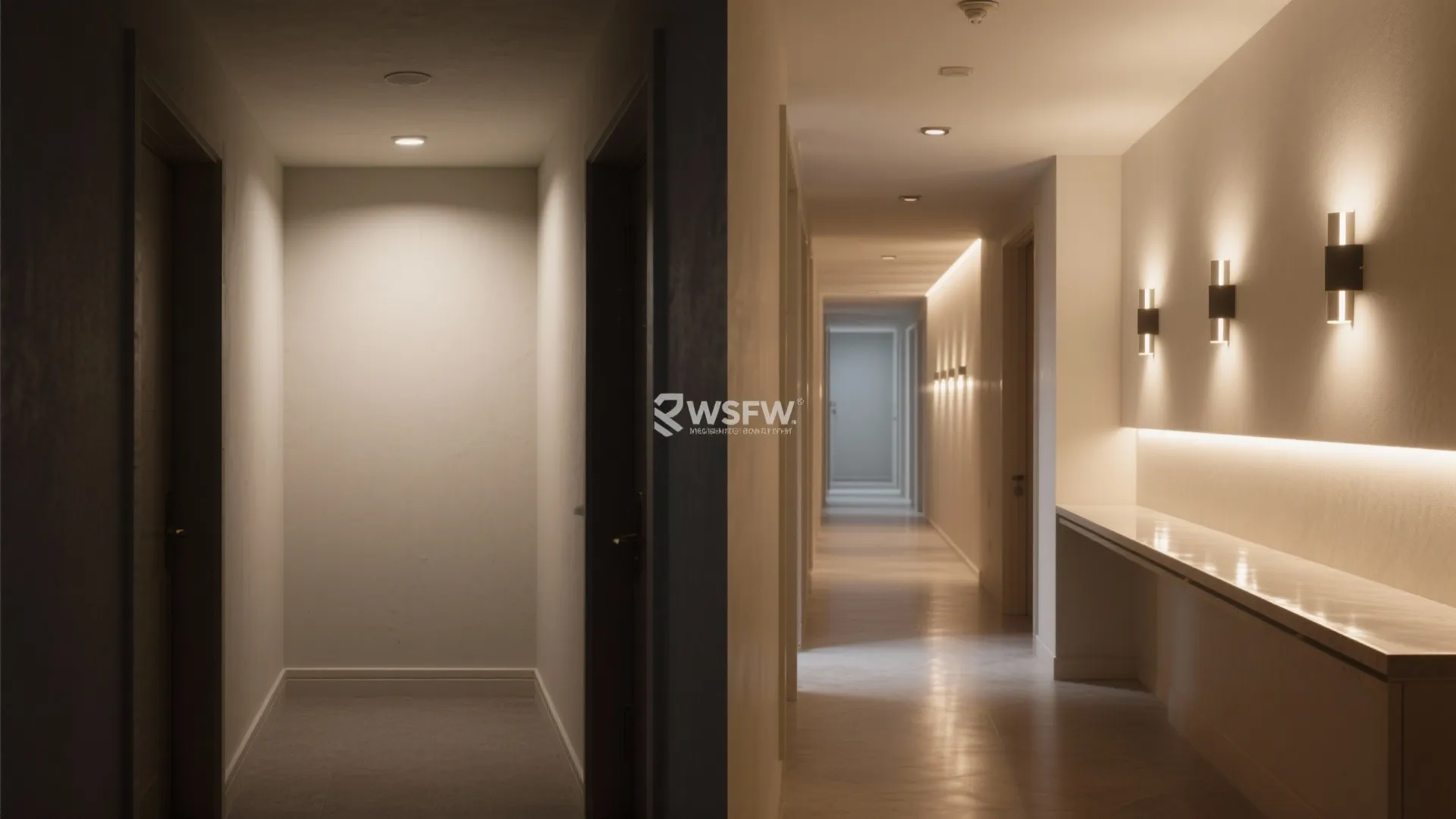 Light-first hallway layering