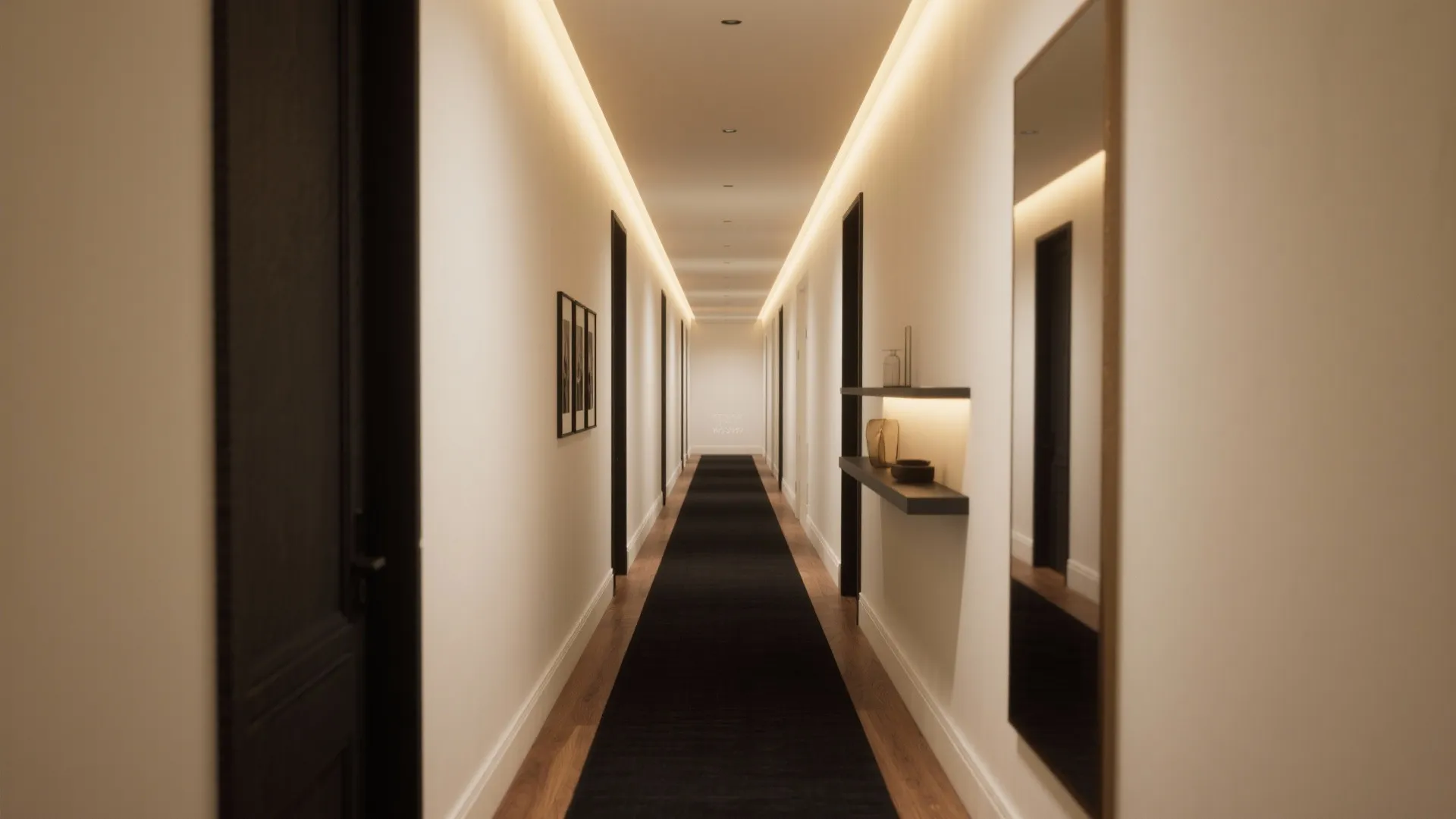 Layered lighting with mirrors