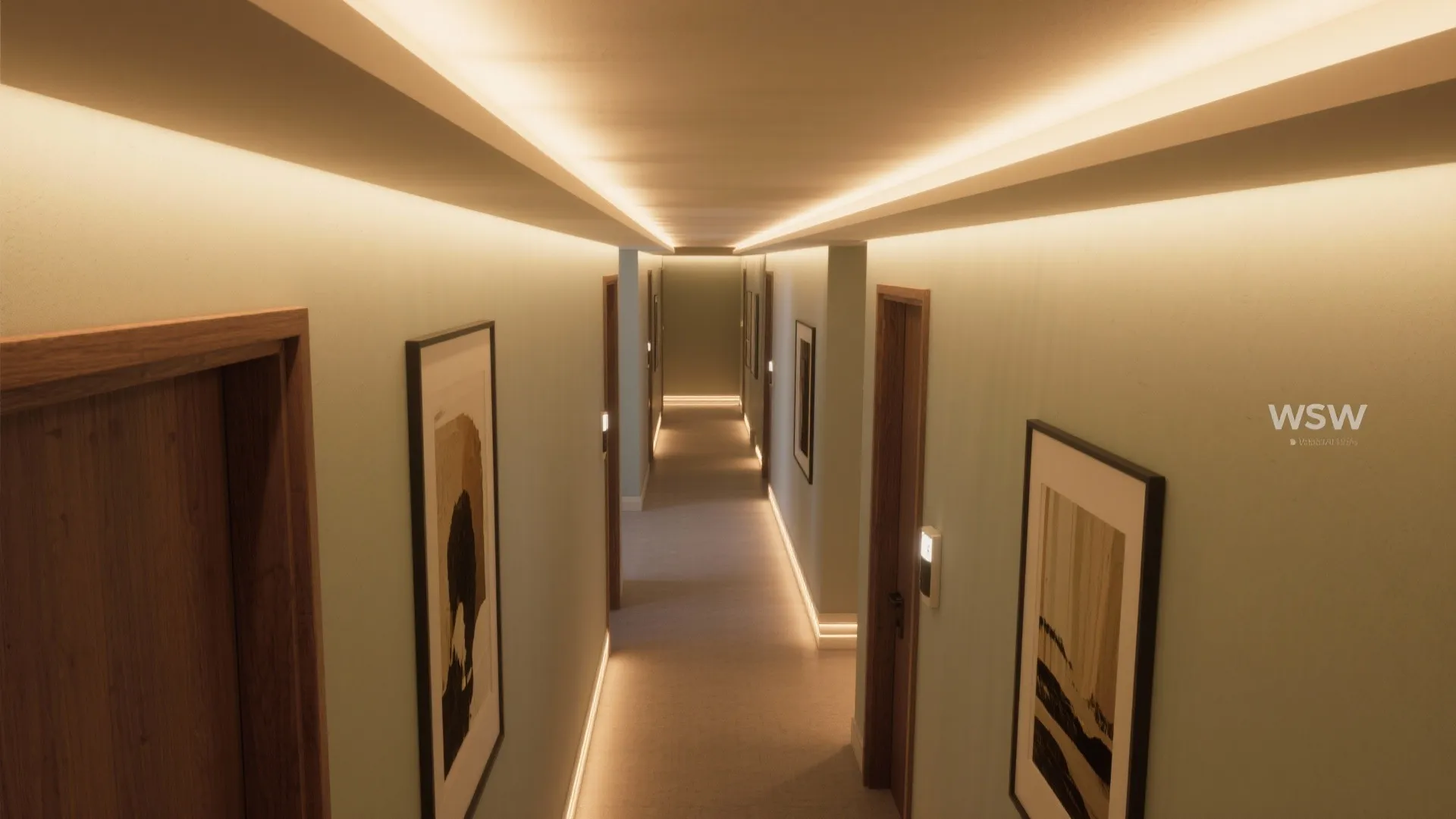 Layered Lighting For Narrow Halls