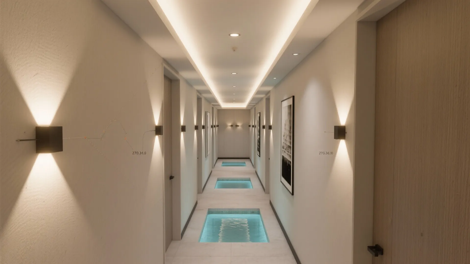 2) Layered Lighting for Narrow Hallways