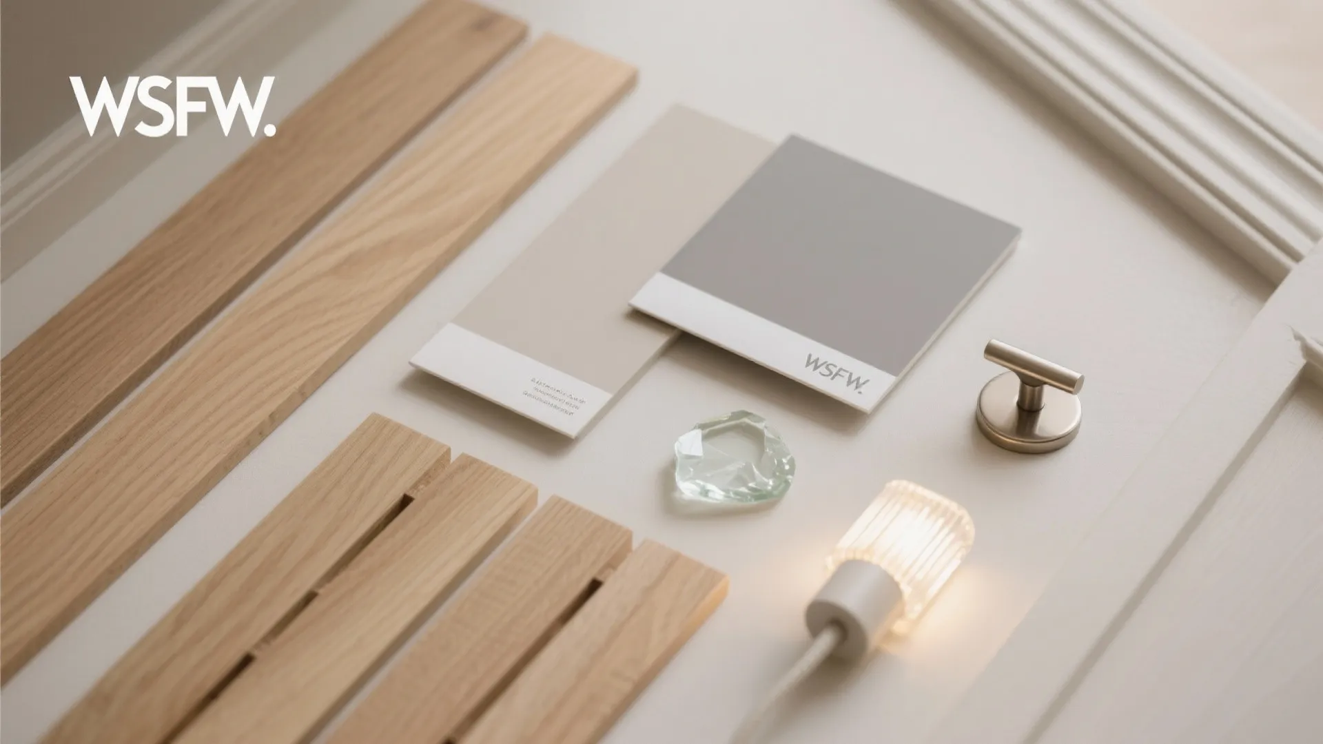 Textured surfaces with warm wood accents