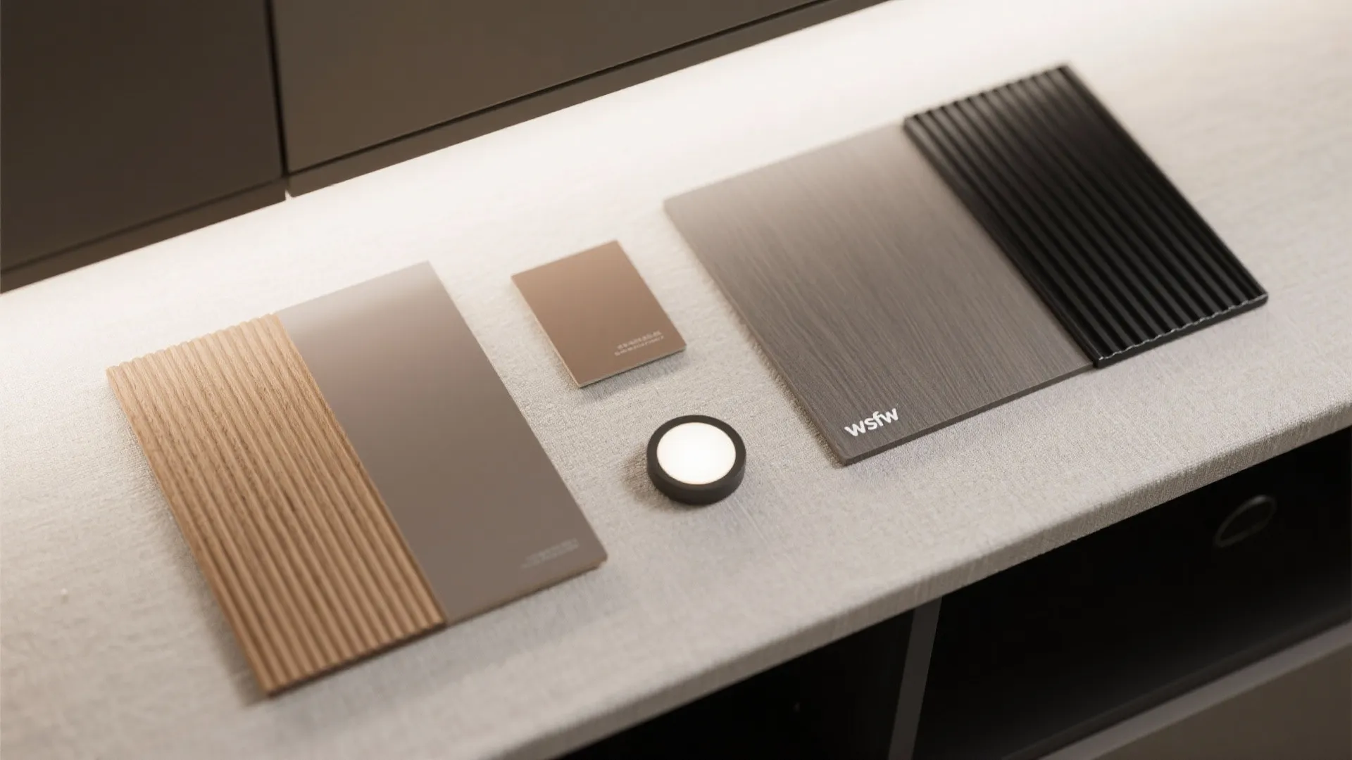 2) Open-and-closed combo with textured back panels