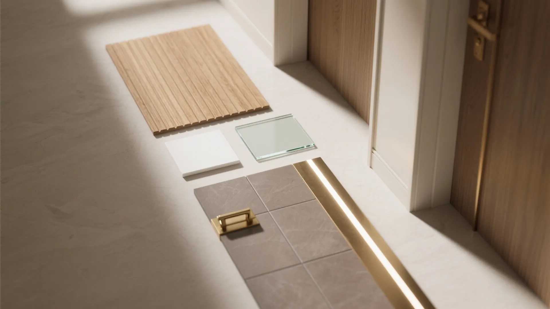 Material warmth: wood accents and tactile contrast