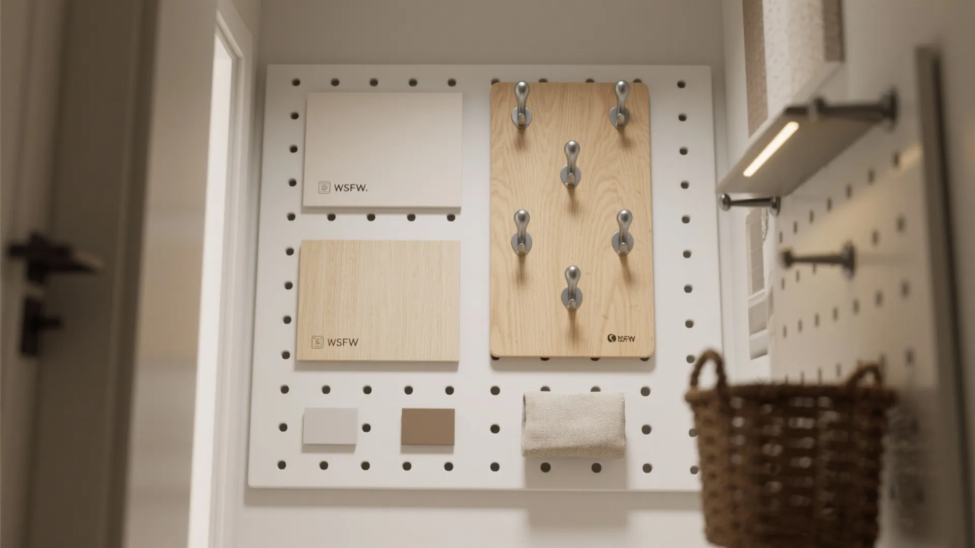 Modular pegboard system with integrated lighting