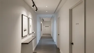 Modern Office Hallway Design with Minimalist Aesthetic