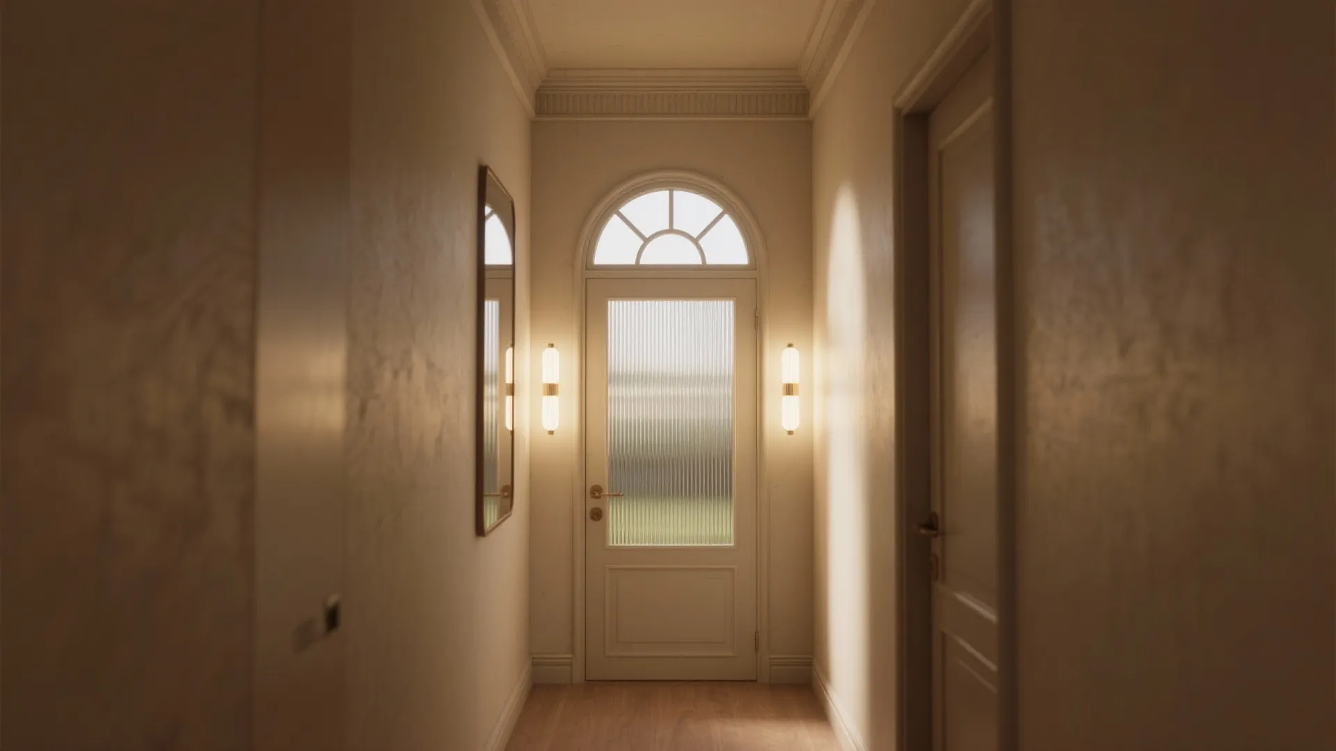 Mirrors and Glass to Open Up the Hall