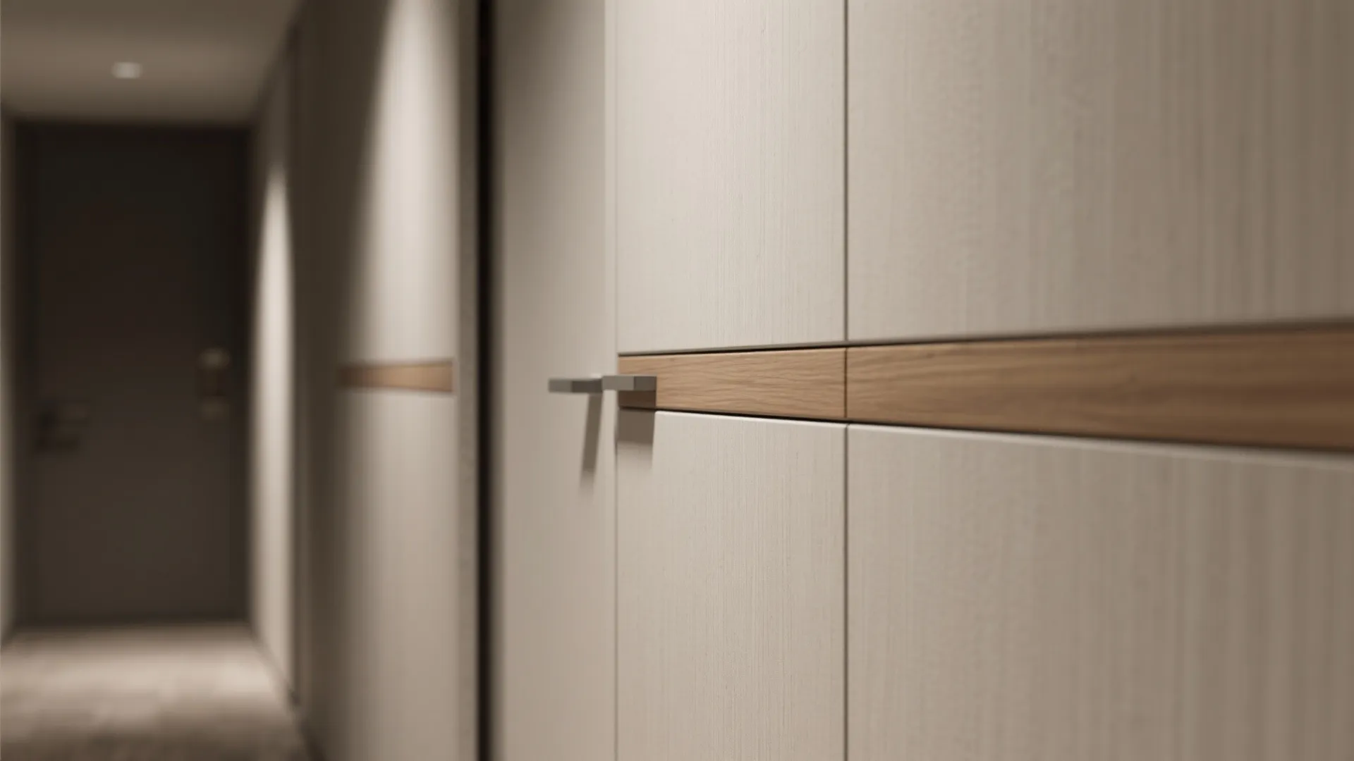 Minimal wall treatments and concealed storage