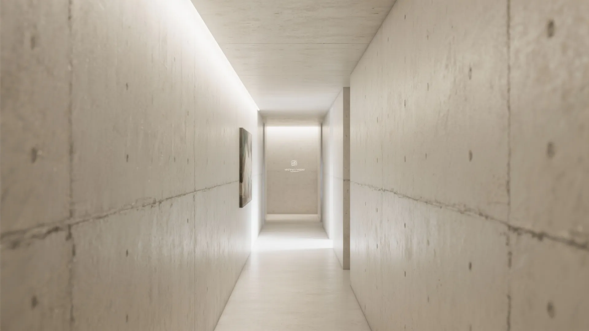 3) Light-Boosting Polished Cement Finish in Narrow Hallways