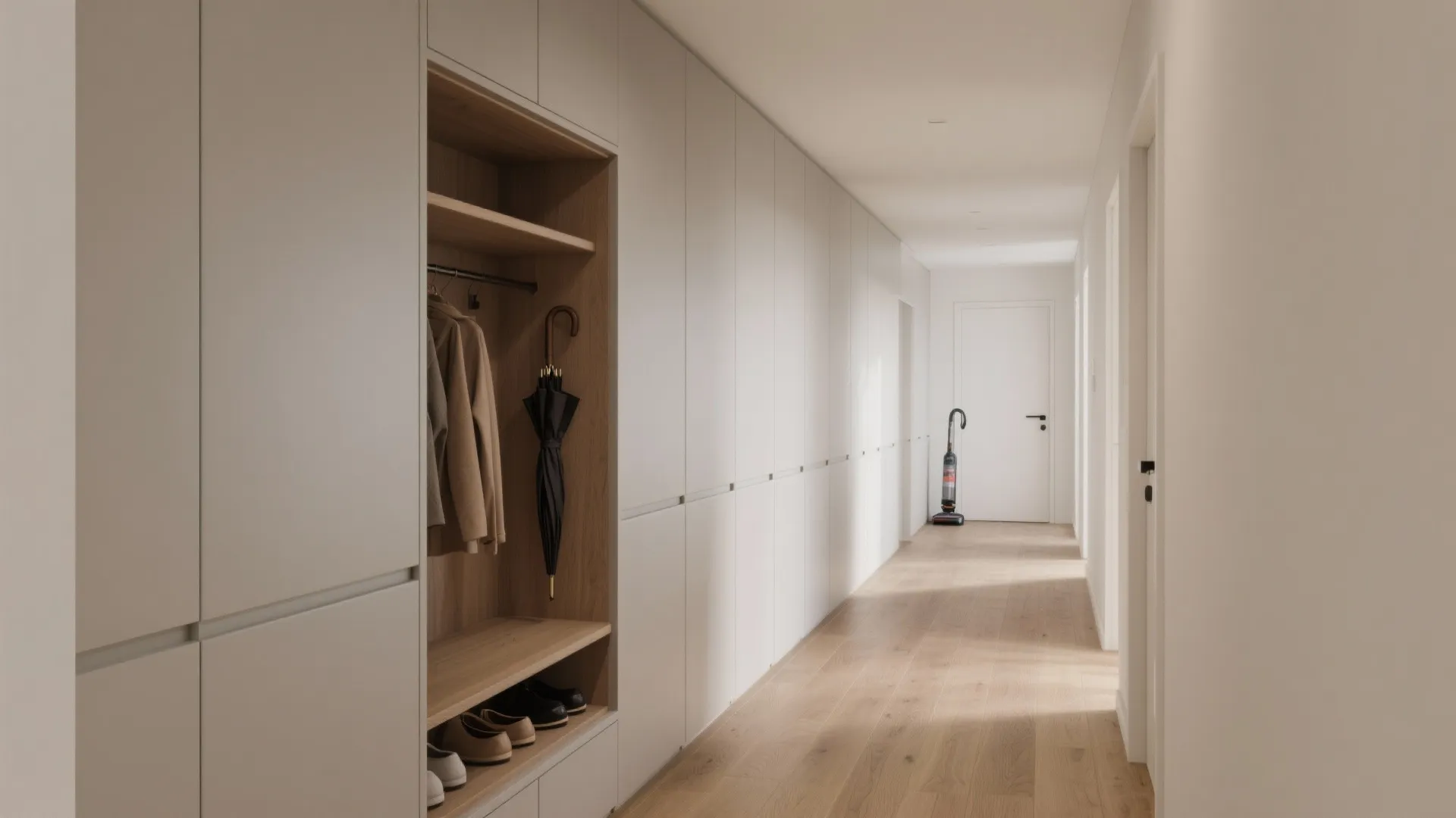 Minimalist Hall Storage That Disappears Into the Wall