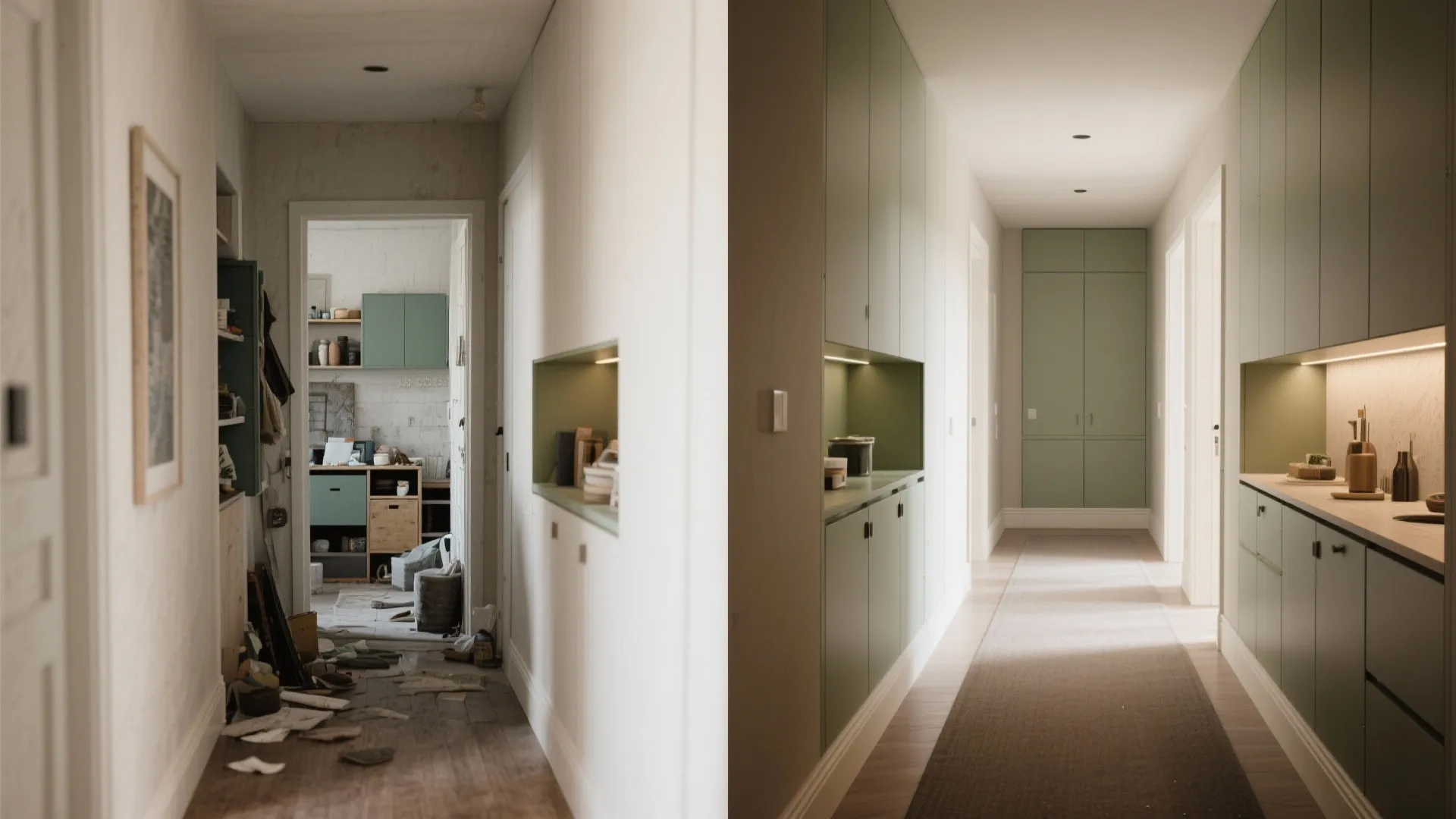 Minimalist hallway storage that blends in