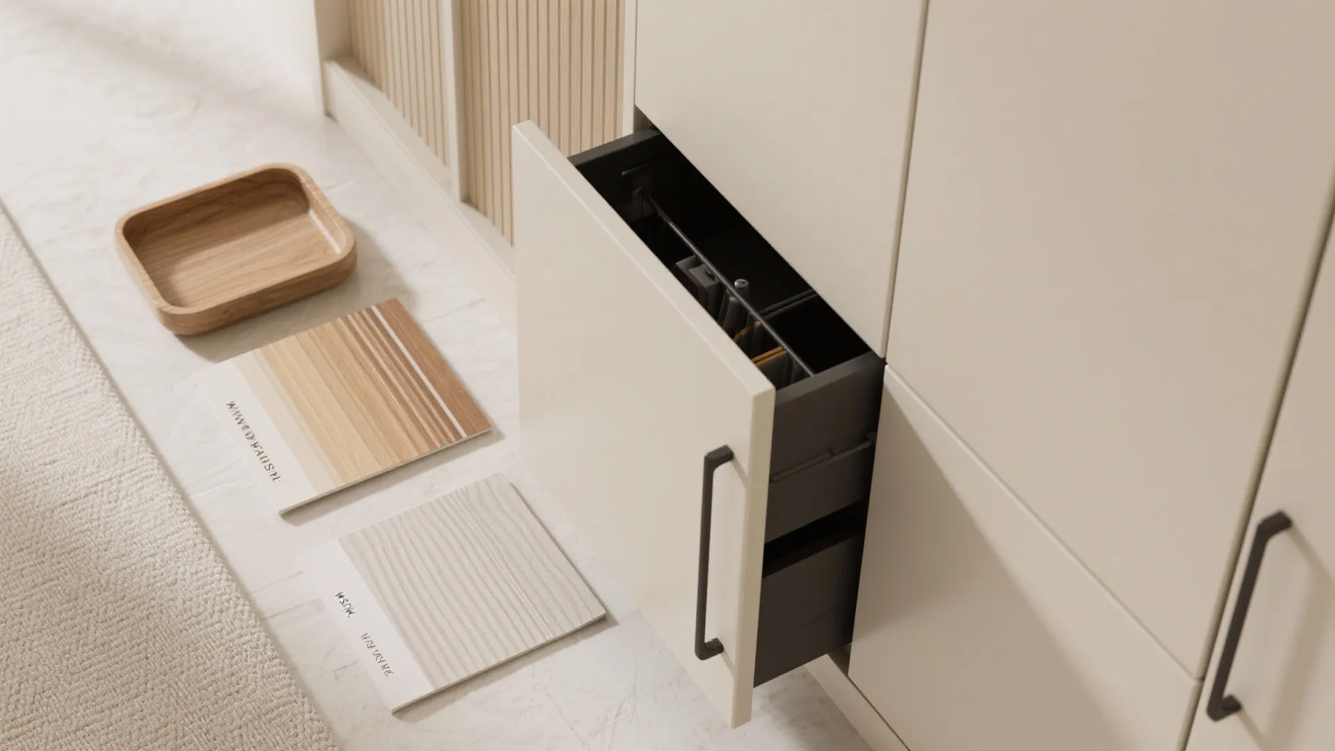 Built-in slim storage that disappears