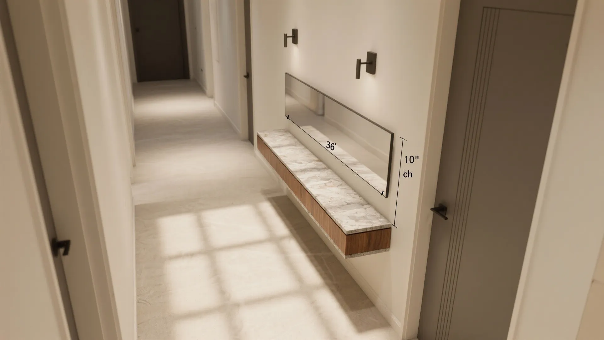 Wall-Mounted Consoles with Slim Tops