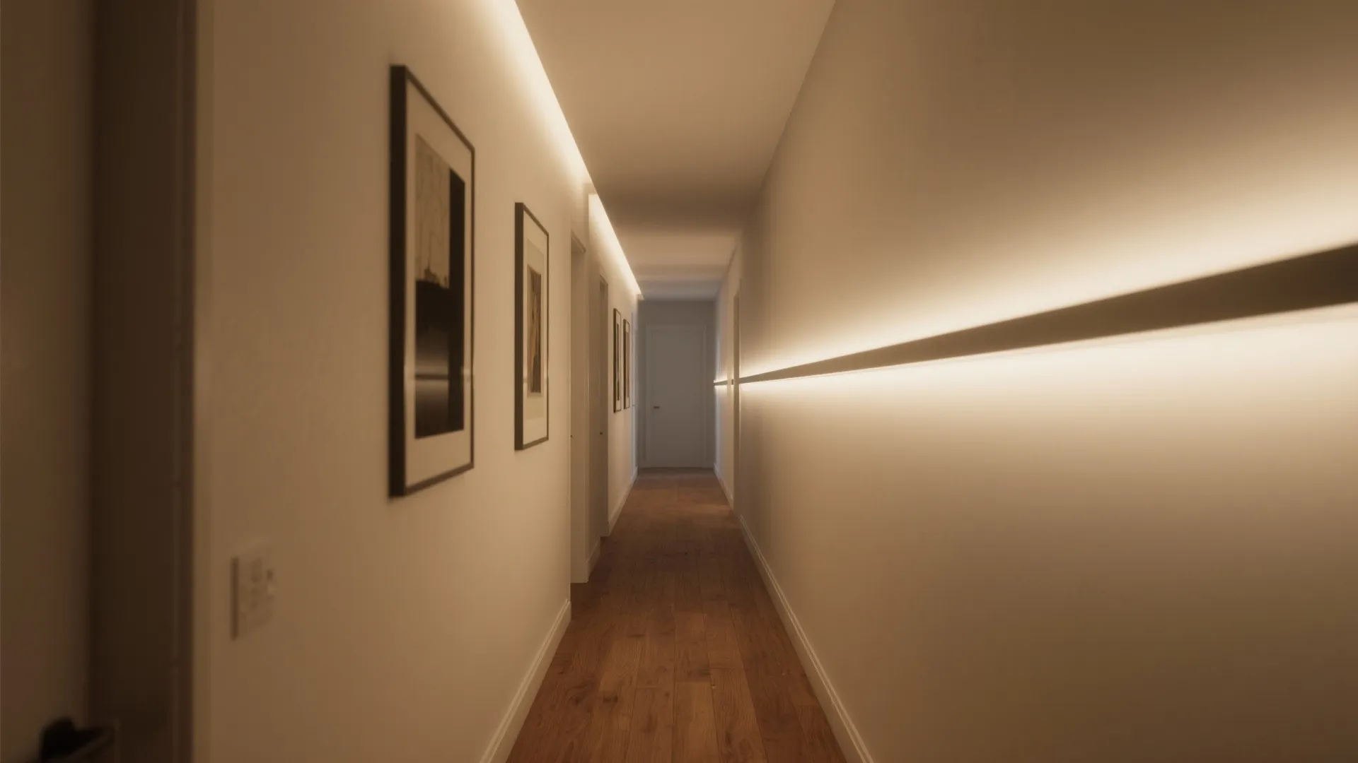 Wall Washing To Visually Widen Narrow Halls
