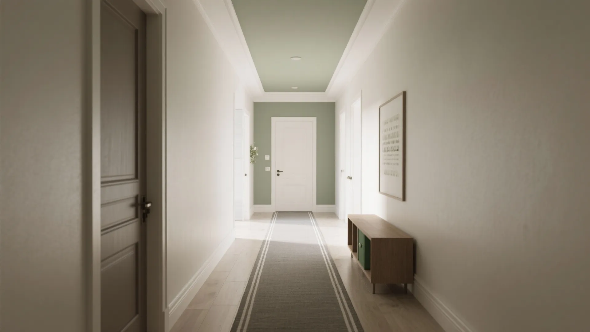 Visual Zoning with Rugs, Ceiling Paint, and Color Blocking