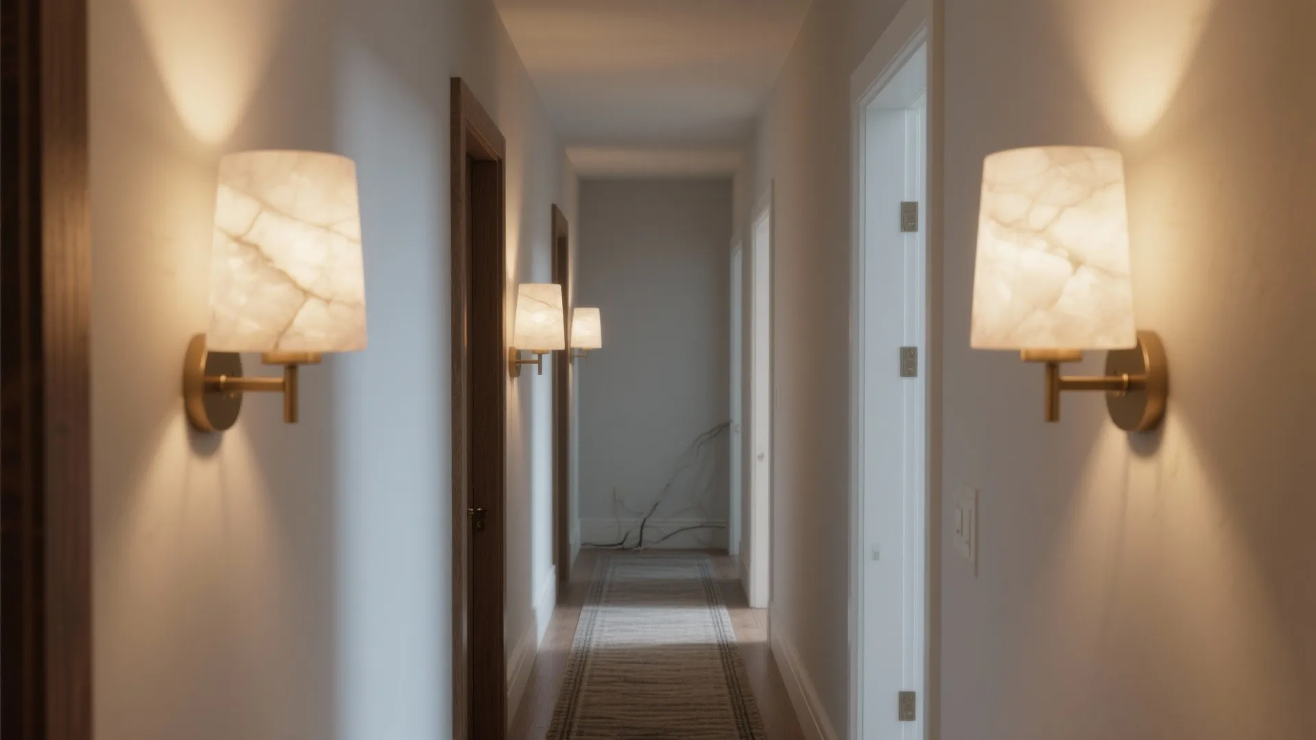 1. Soft ambient hallway lighting