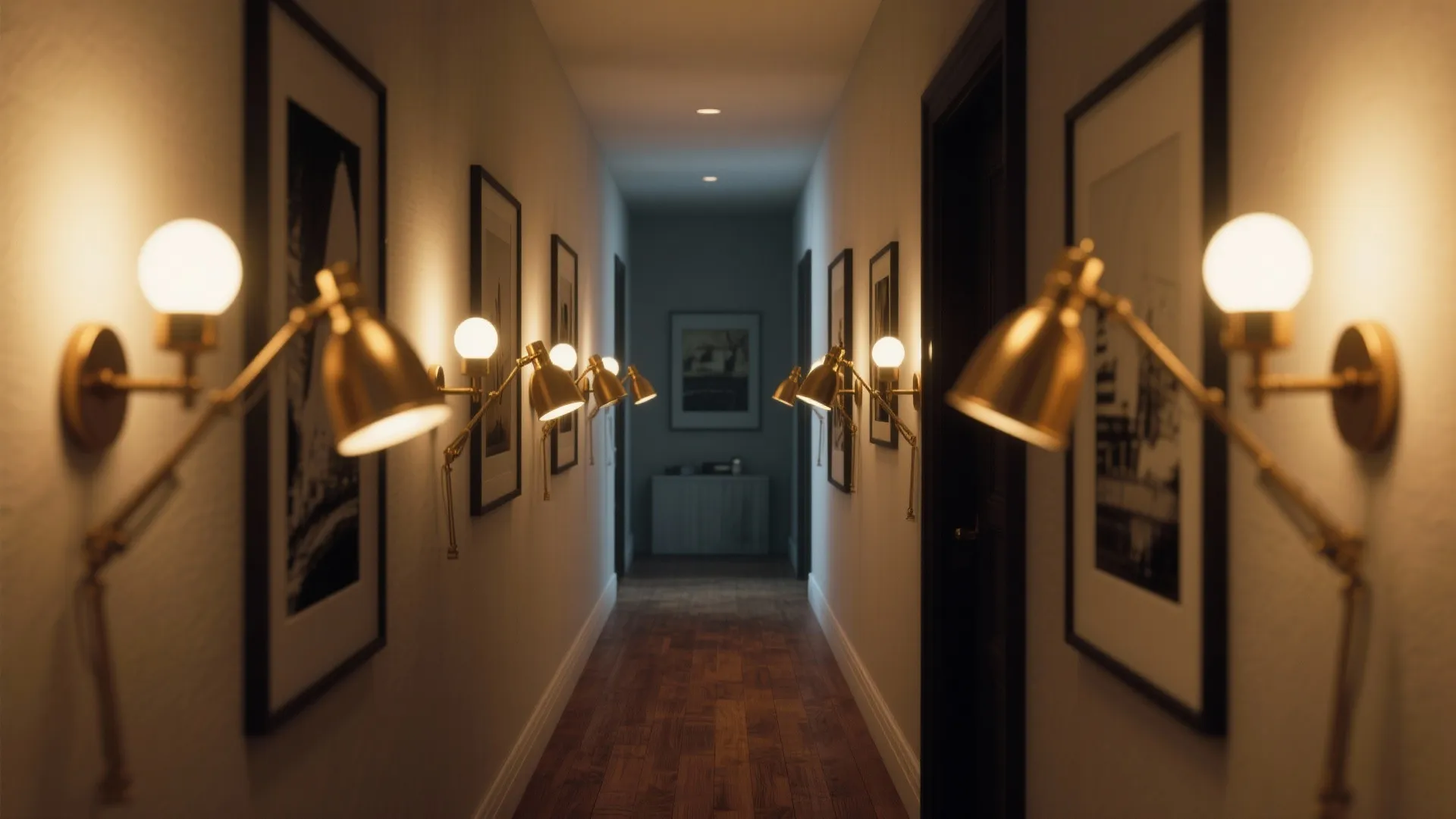 5. Hallway accent lighting that doubles as art