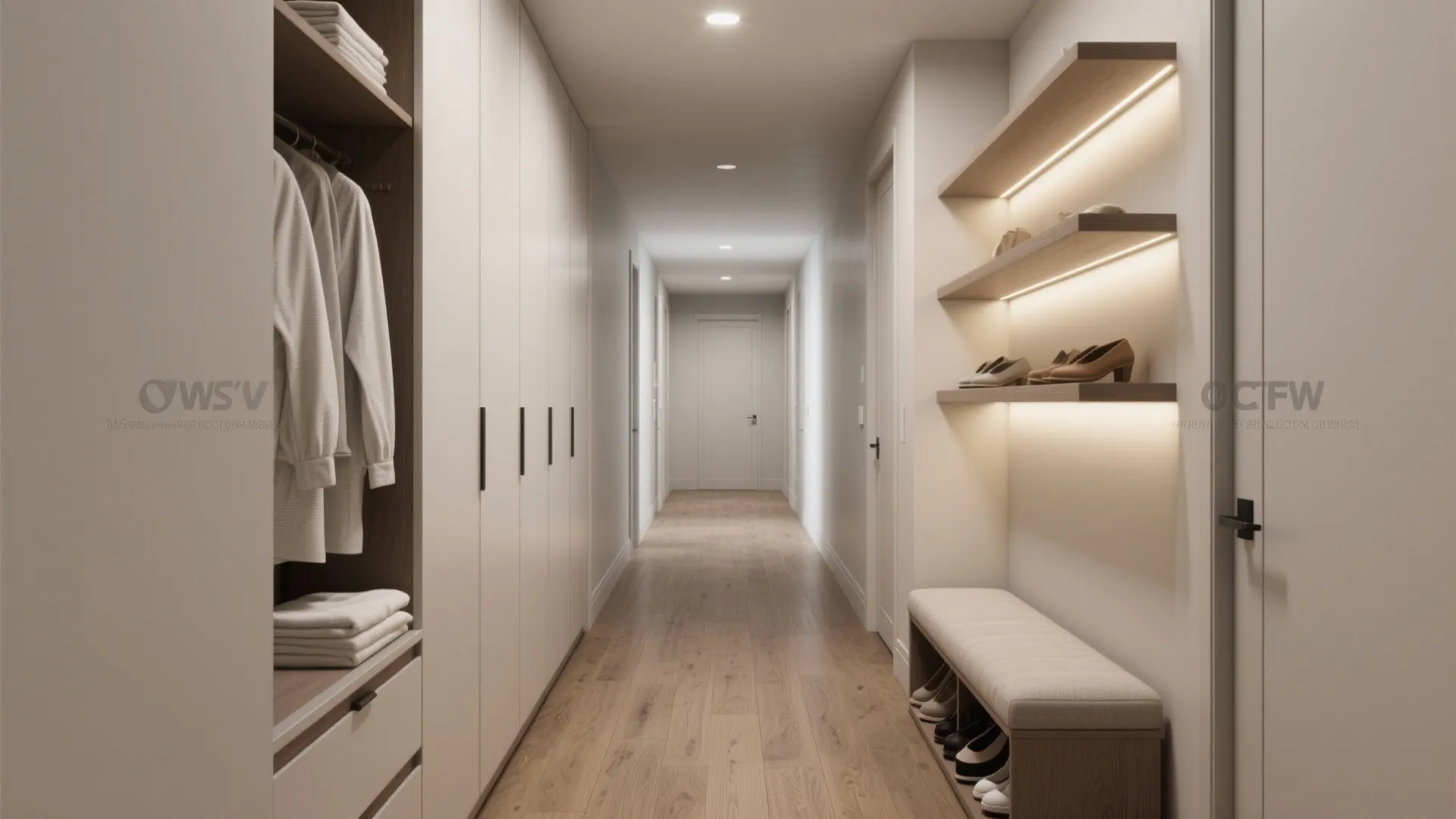 Hallway built-ins and hidden storage