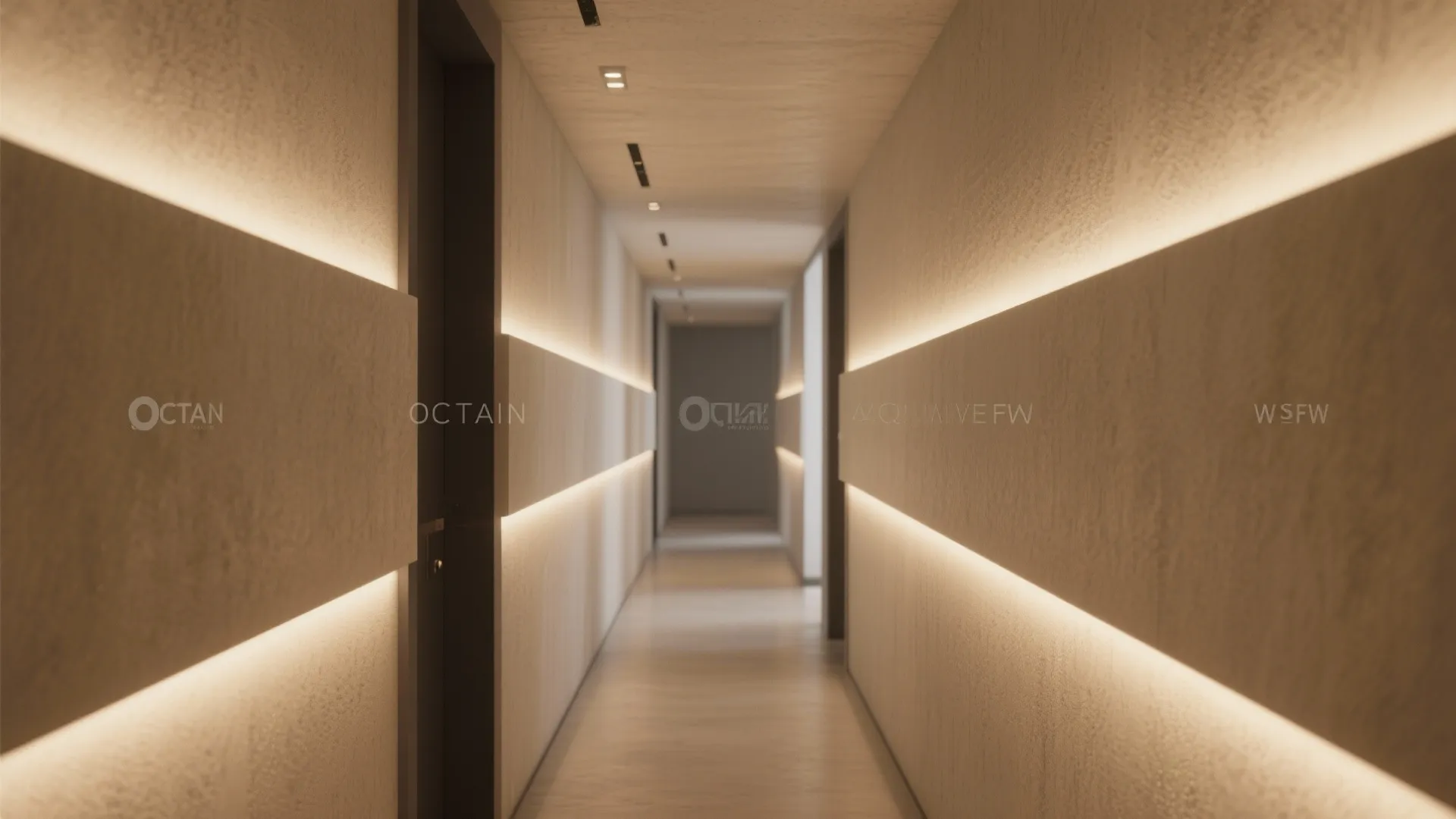 1. Narrow hallway glow