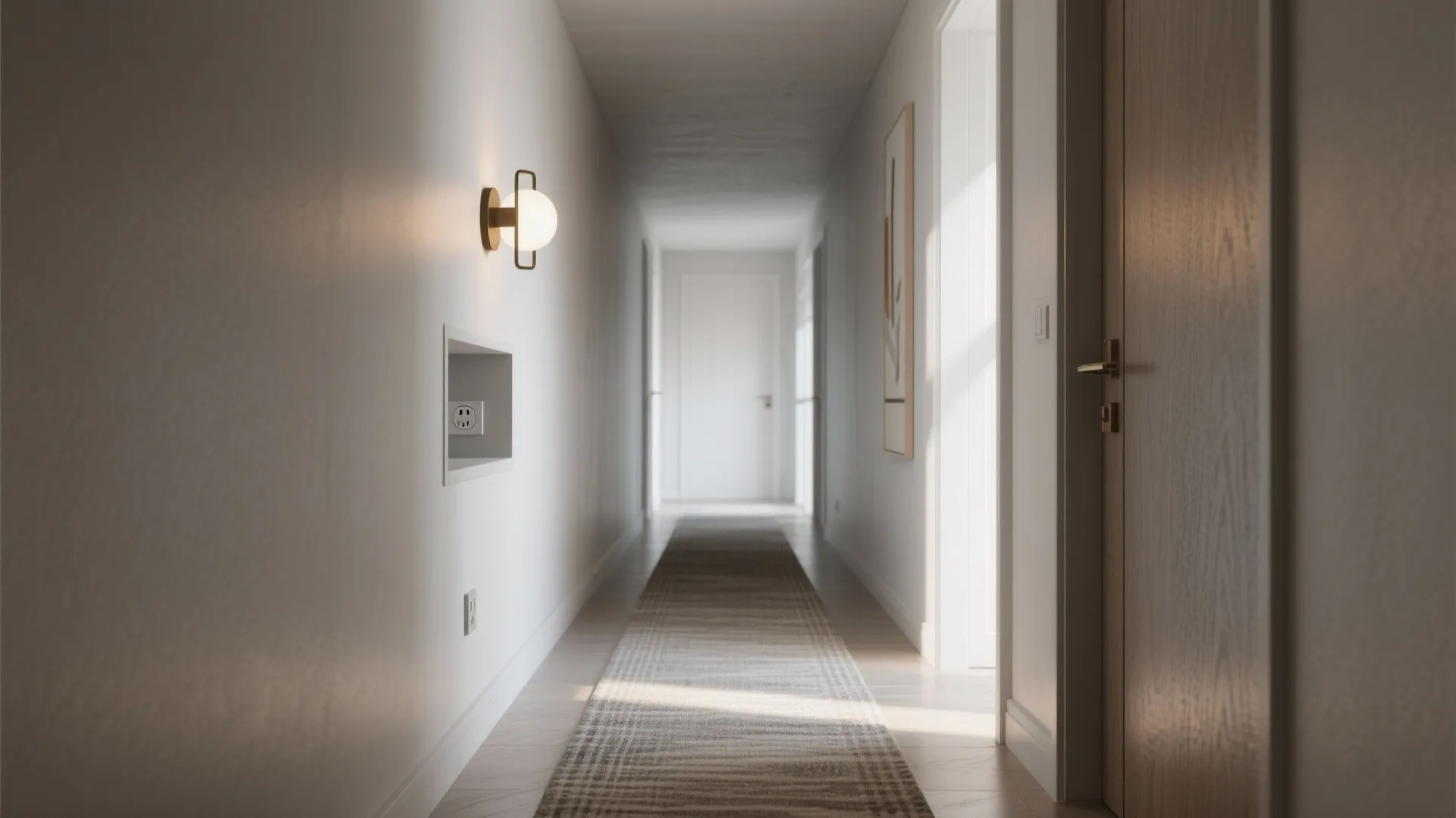 5. Hallway Sconce with Hidden Outlet for Vacuums