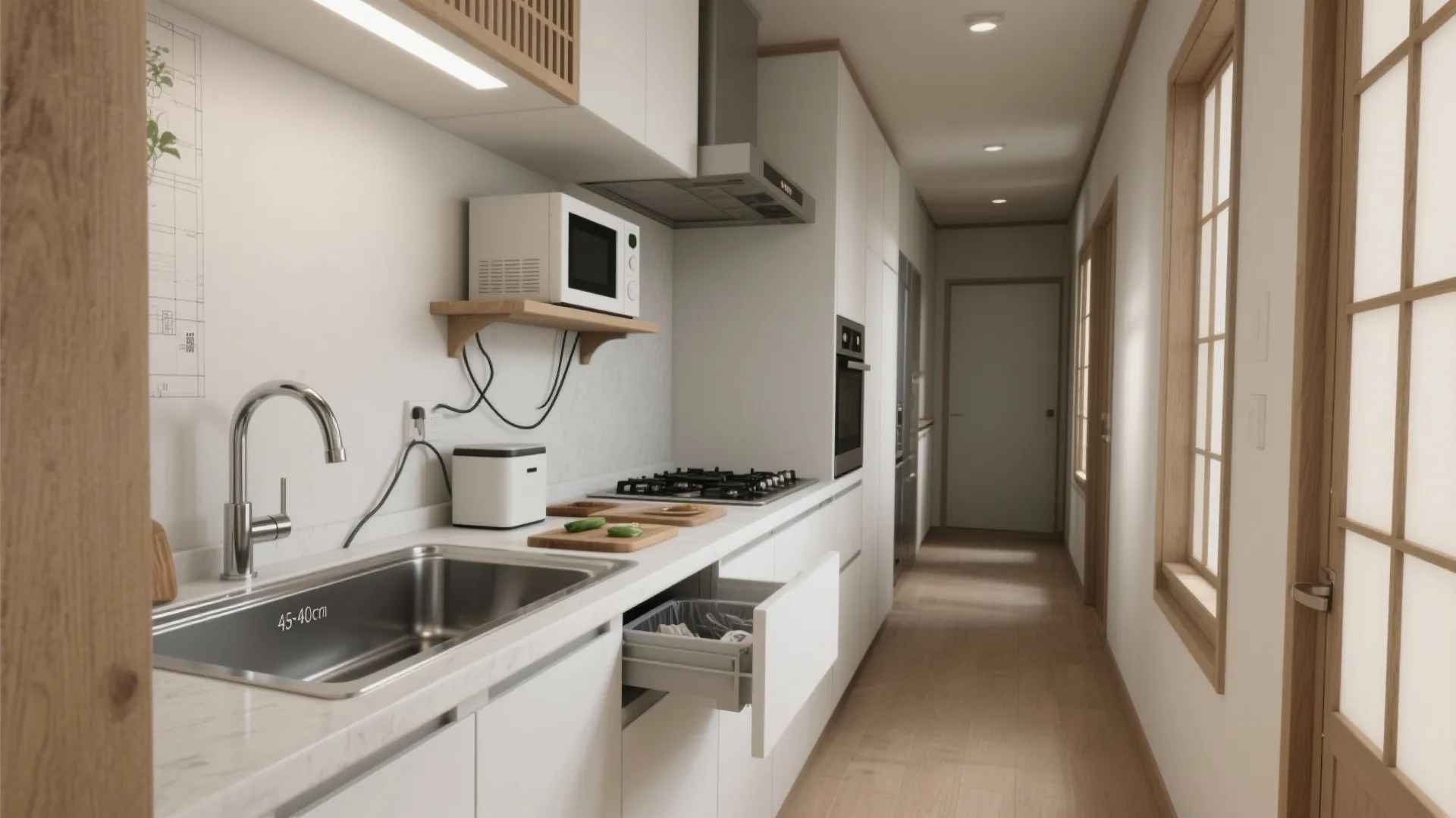 Tips 3: 動線計画は“熱と水の距離”を最短に、床は空けて壁を使う