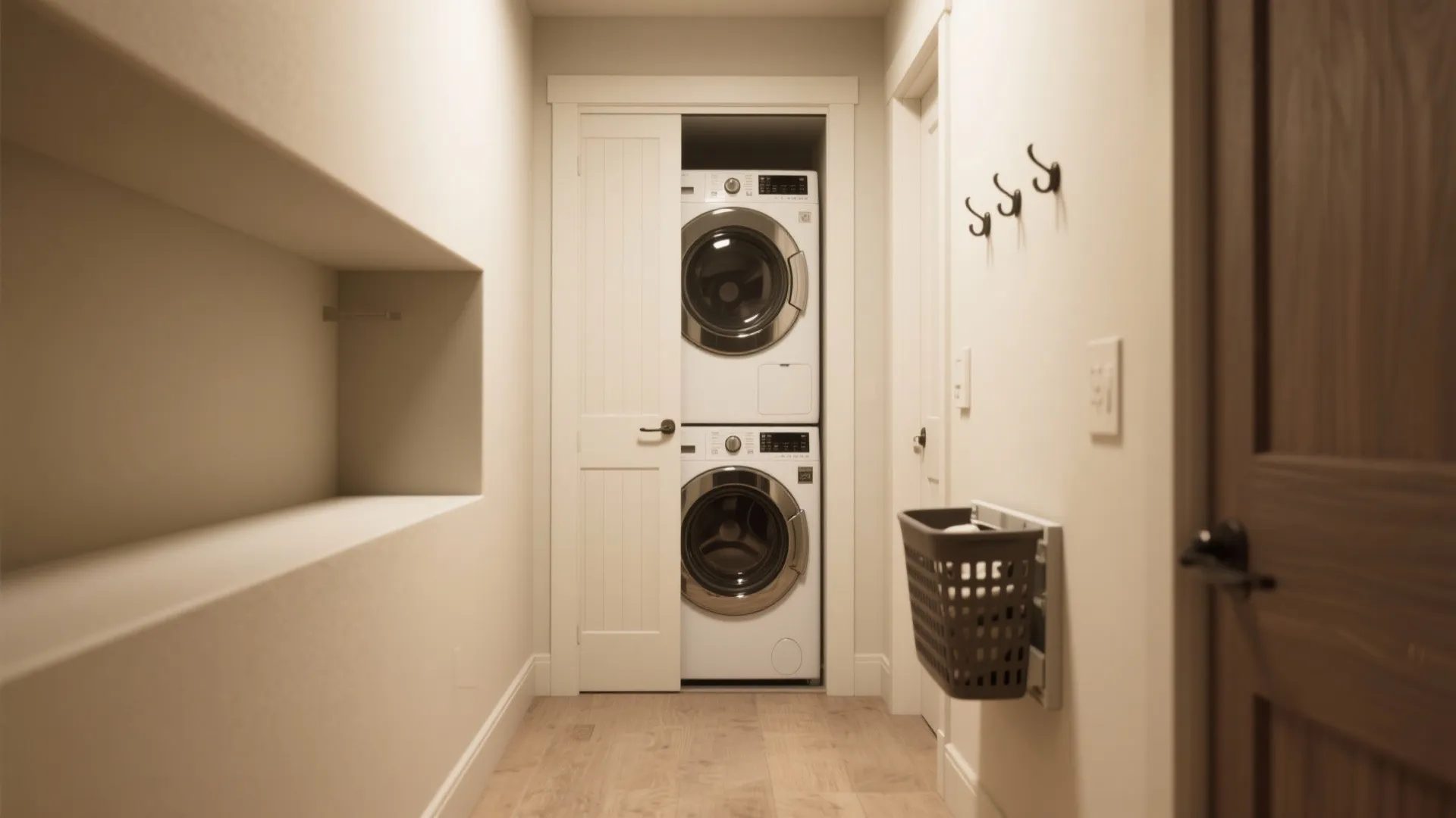 4. Create a “Laundry Wall” in the Hallway