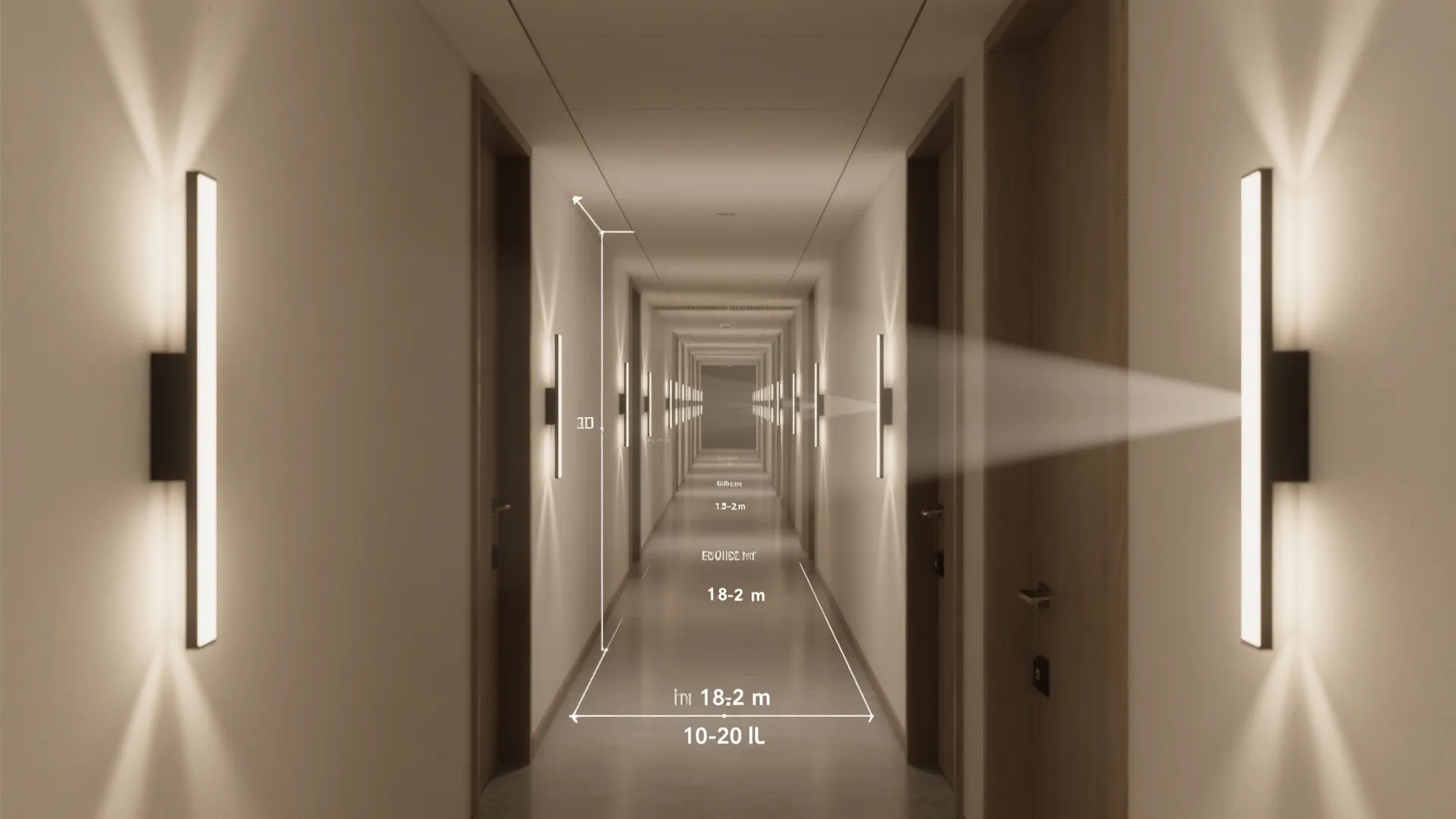 Slim sconces as vertical accents